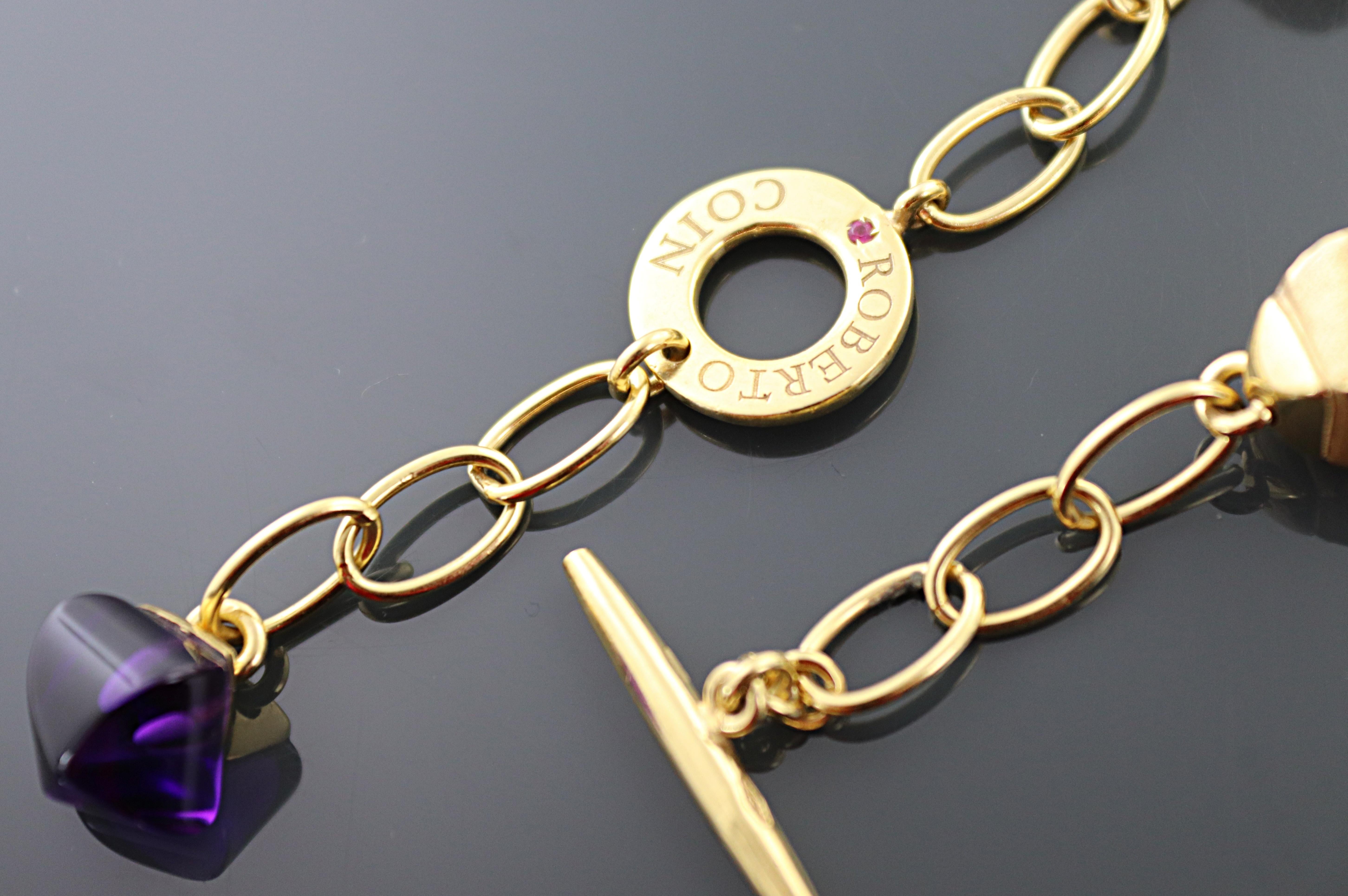 Roberto Coin Collana e orecchini con ametista e oro giallo 18k in vendita 1