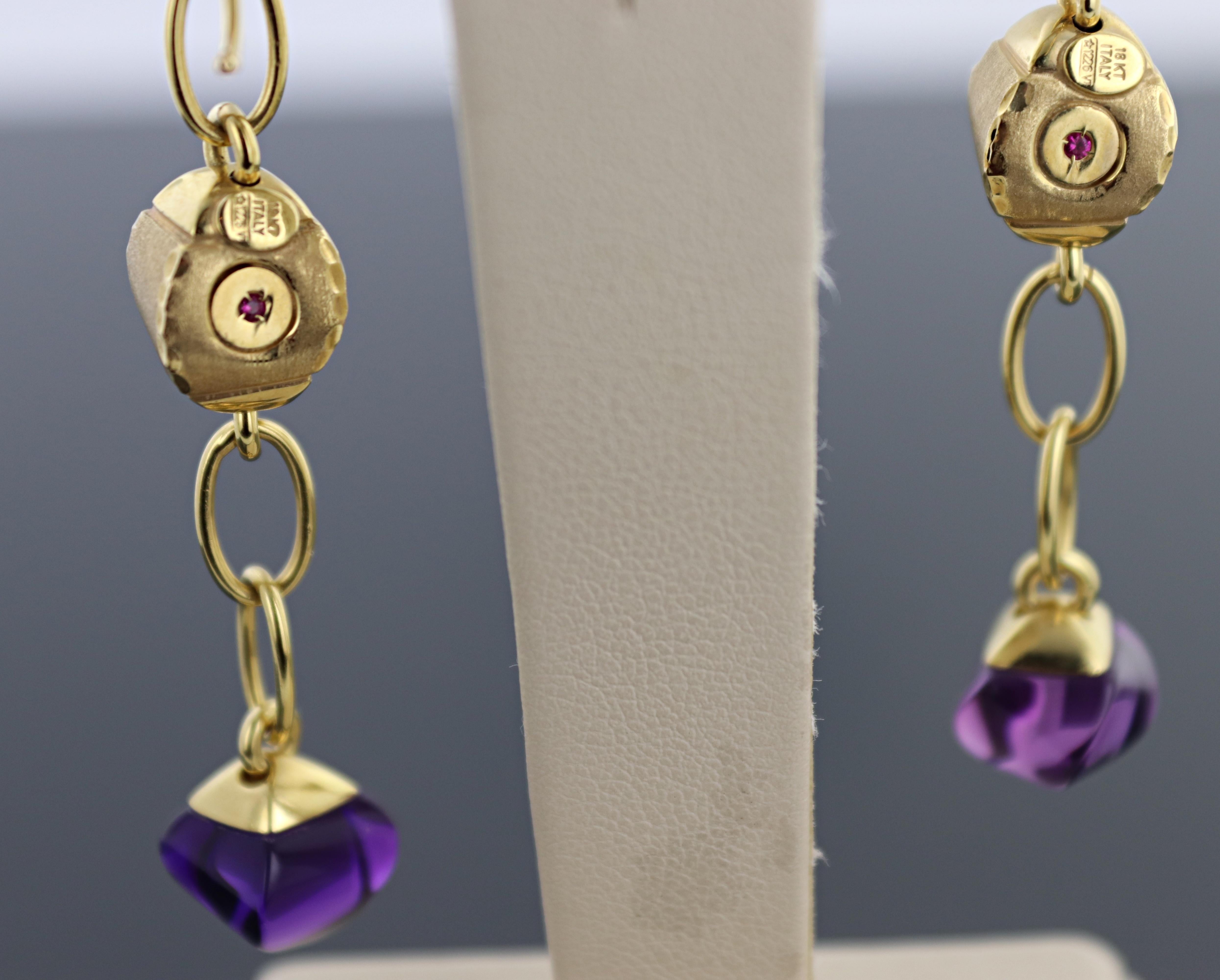 Roberto Coin Collana e orecchini con ametista e oro giallo 18k in vendita 2