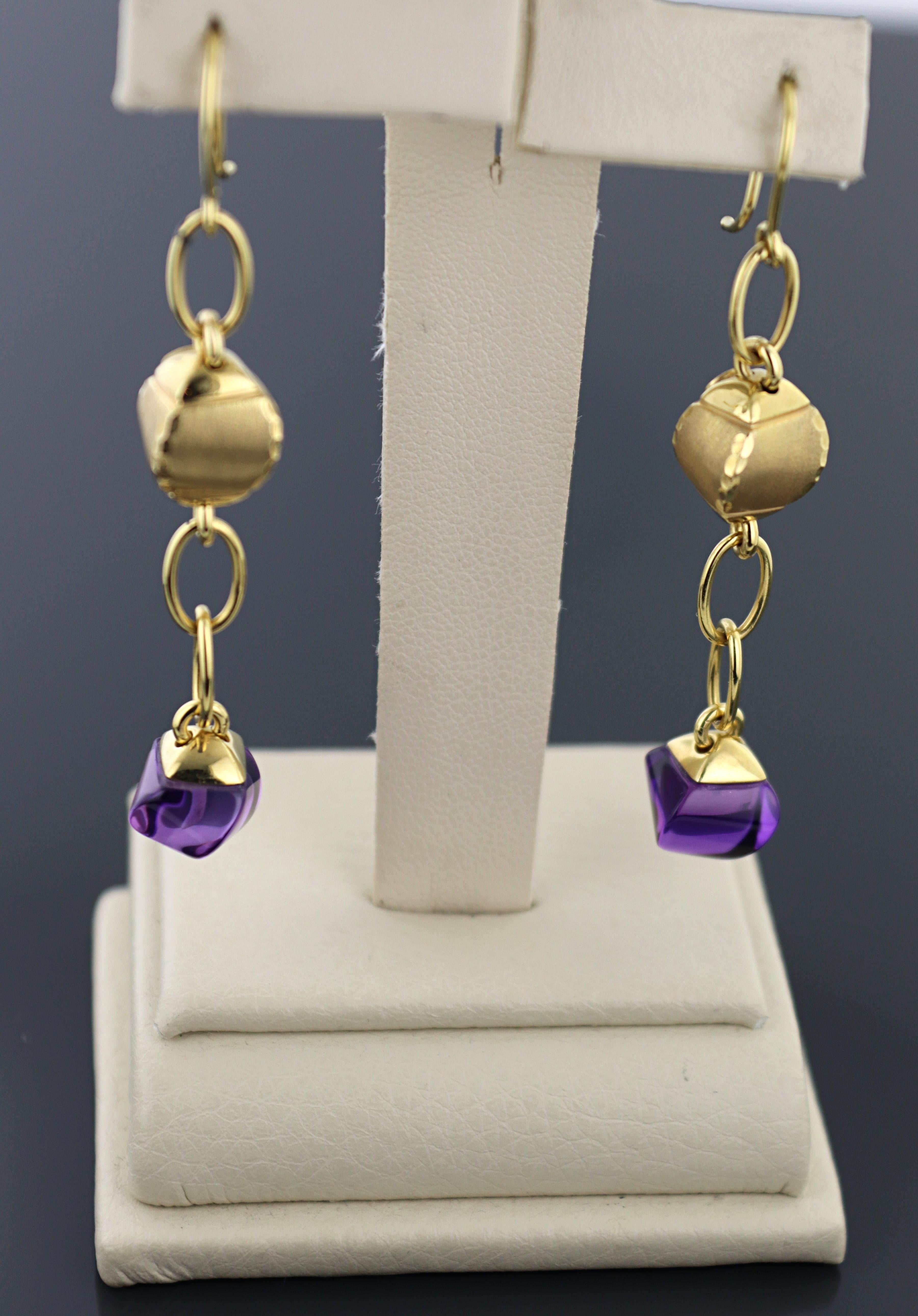 Roberto Coin Collana e orecchini con ametista e oro giallo 18k in vendita 3