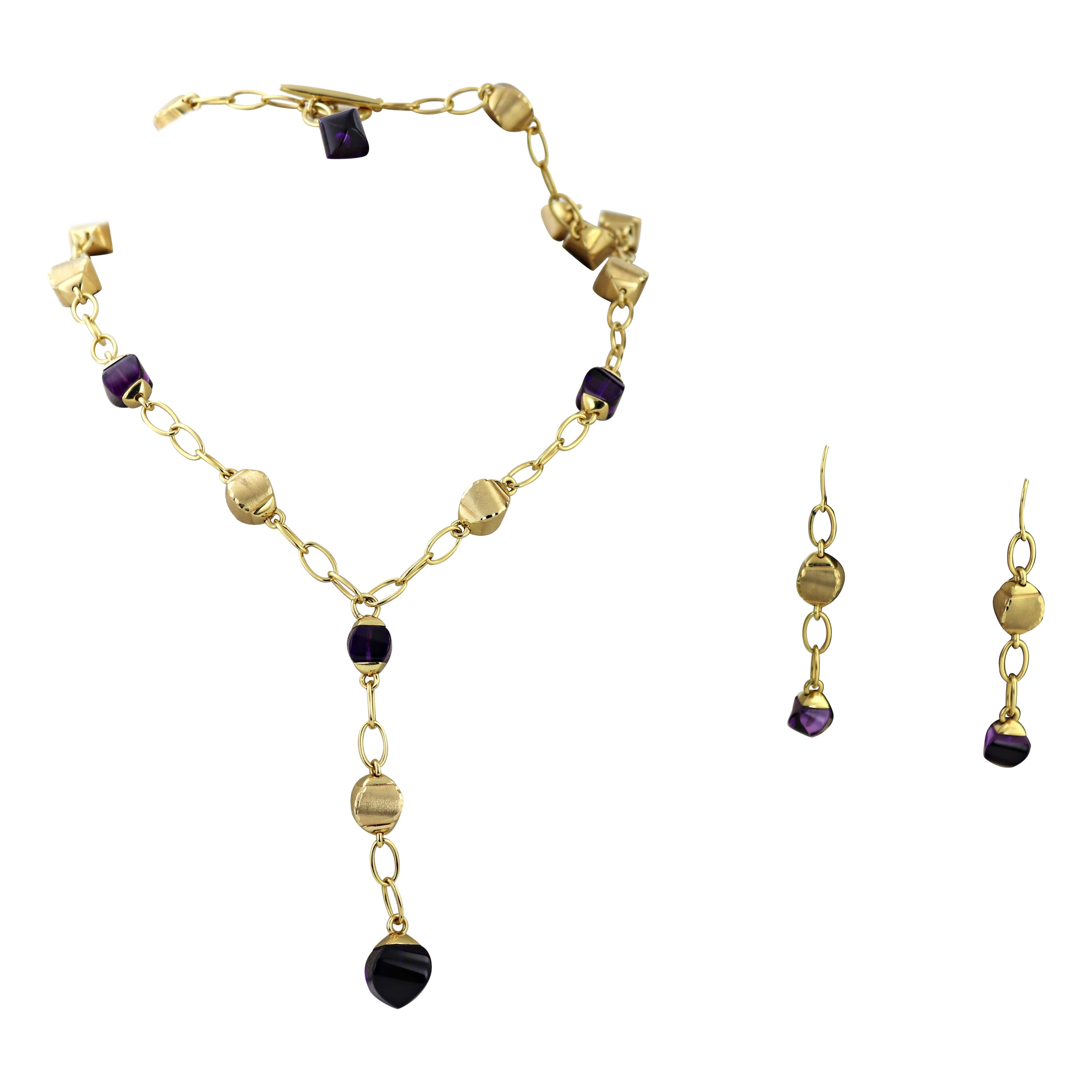 Roberto Coin Collana e orecchini con ametista e oro giallo 18k