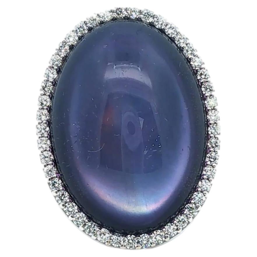Roberto Coin Amethyst Mother Of Pearl Doublet Diamond 18K Gold Cocktail Ring For Sale