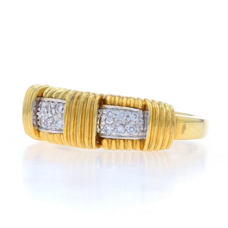 Roberto Coin Apassionata Diamantband - Gelbgold 18k runder .14ctw Ring im Zustand „Hervorragend“ im Angebot in Greensboro, NC