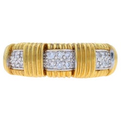 Roberto Coin Apassionata Diamond Band - Anello rotondo in oro giallo 18k da 0,14 carati