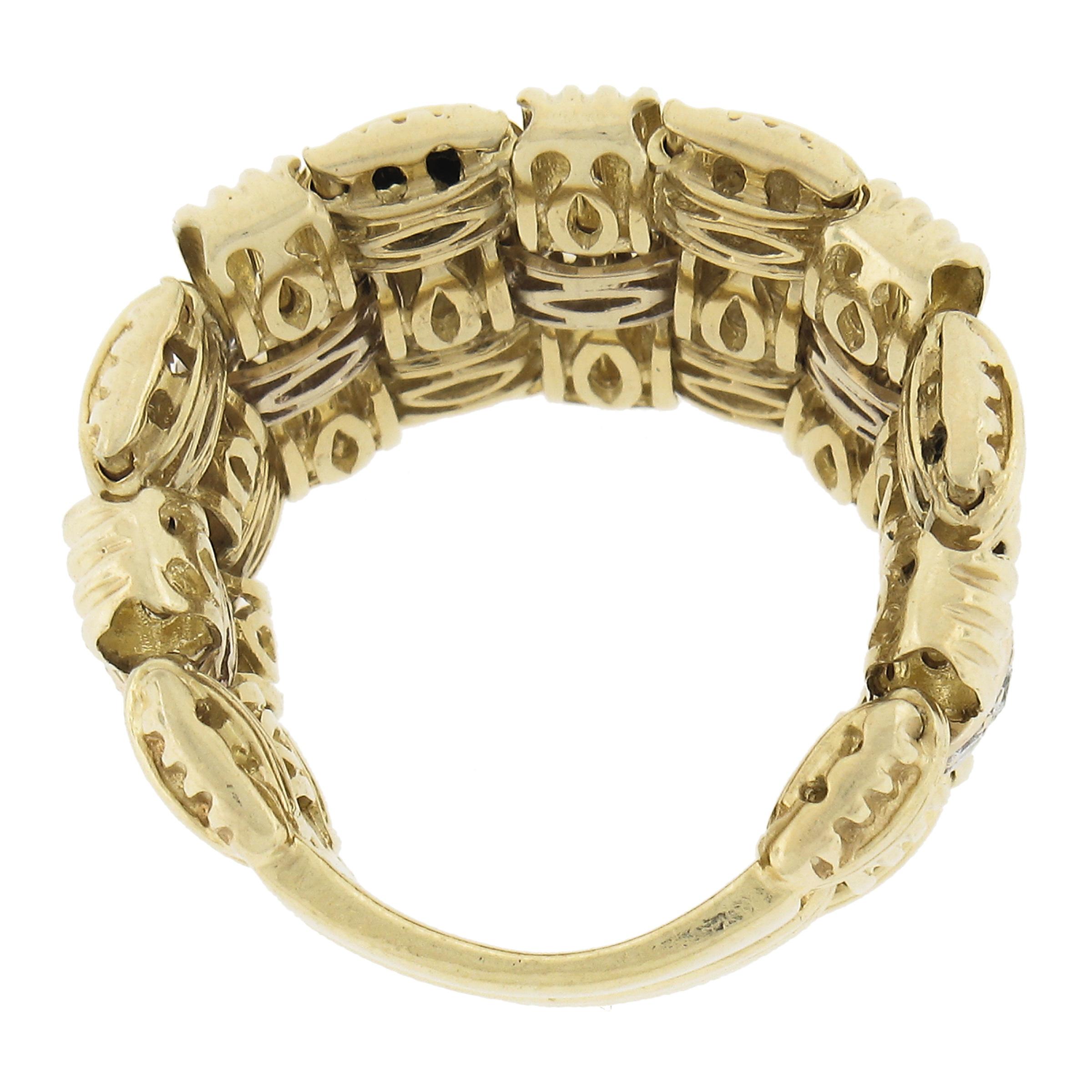 Roberto Coin Appasionata 18K TT Gold .30ct Diamond Flexible Woven Wide Band Ring For Sale 1