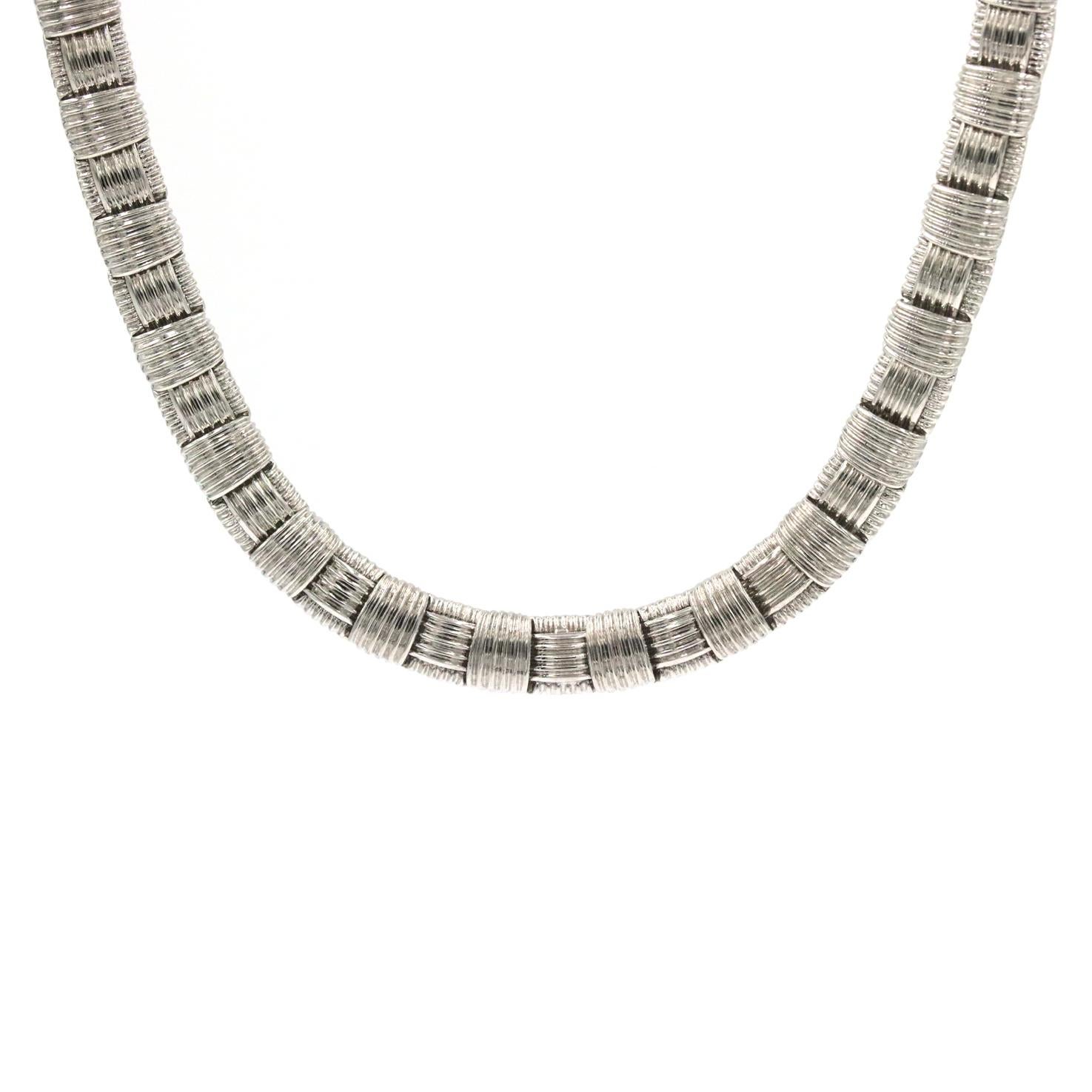 Roberto Coin Appasionata Necklace With A Diamond Accent Clasp In 18K White Gold.