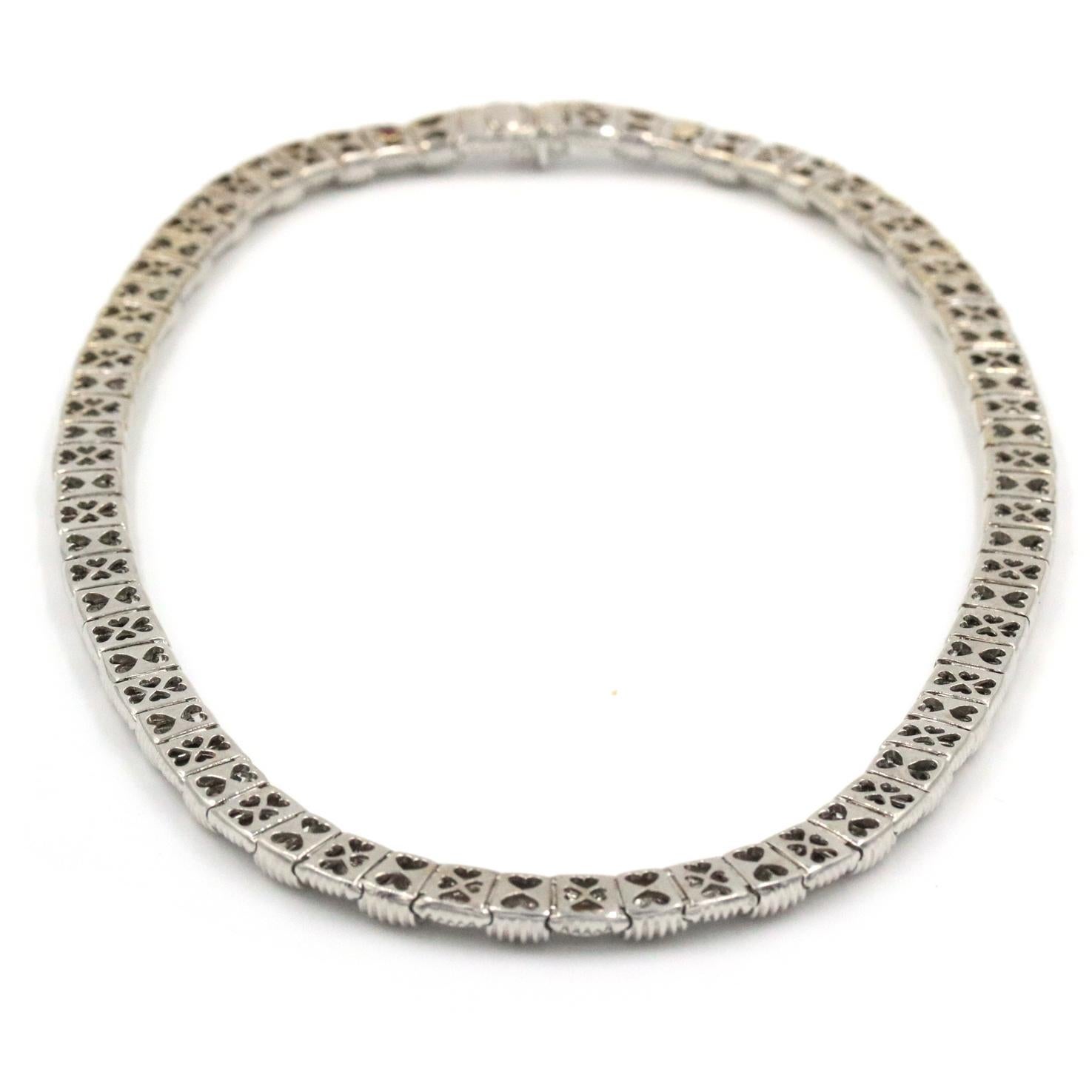 Roberto Coin Appasionata 18K White Gold Necklace with Diamond Clasp For Sale 1