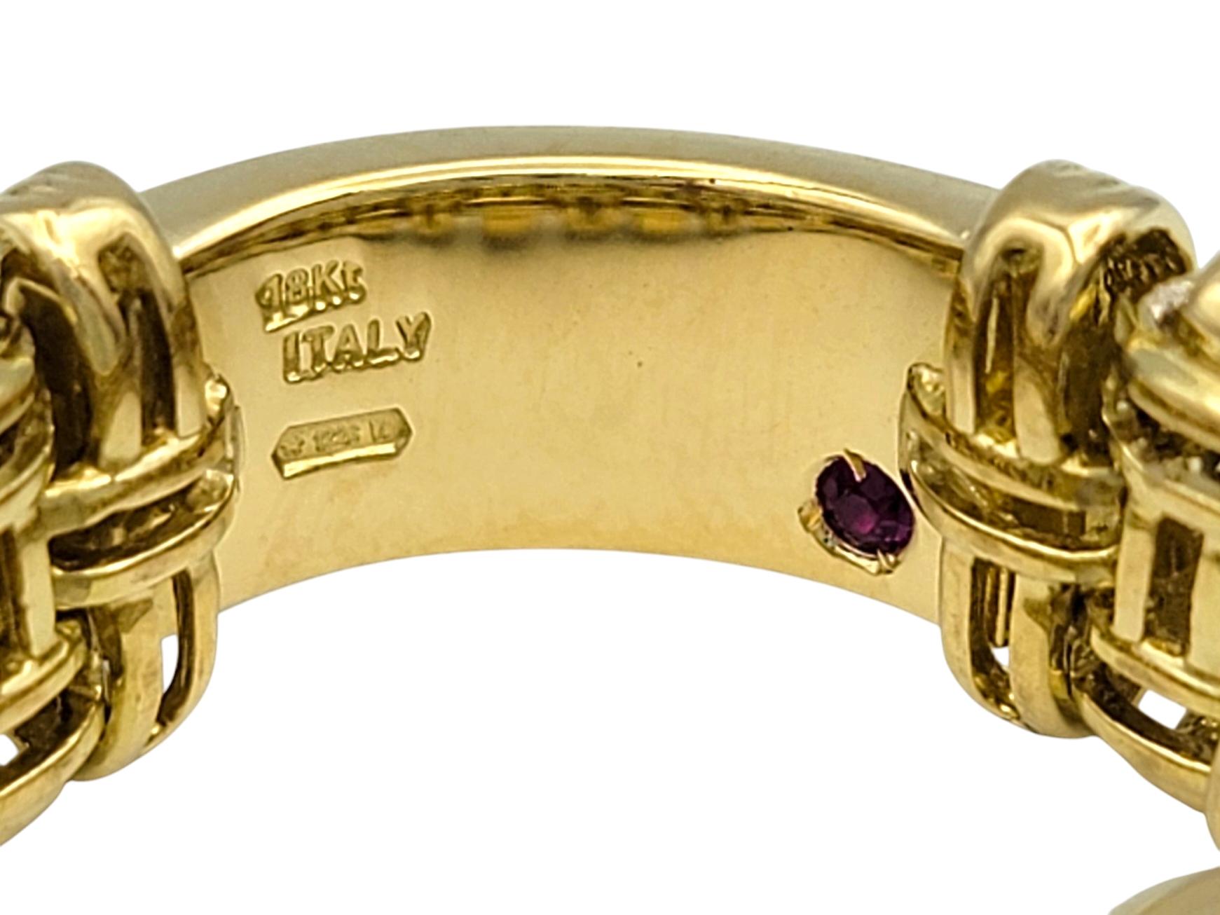 Roberto Coin, bague « Appasionata » souple tissée en panier avec diamants en or 18 carats Bon état à Scottsdale, AZ