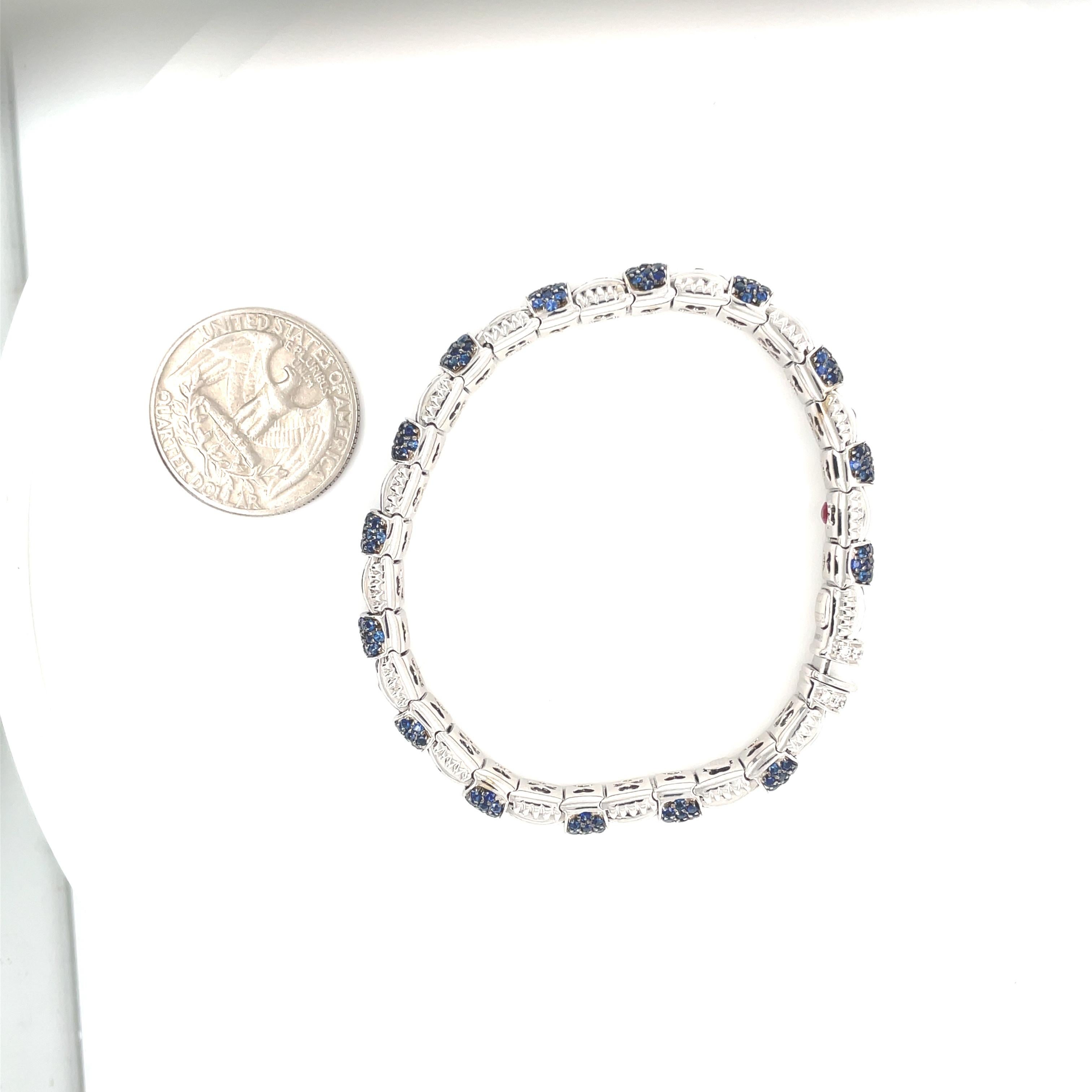 Modern Roberto Coin Appasionata Sapphire and Diamond Bracelet