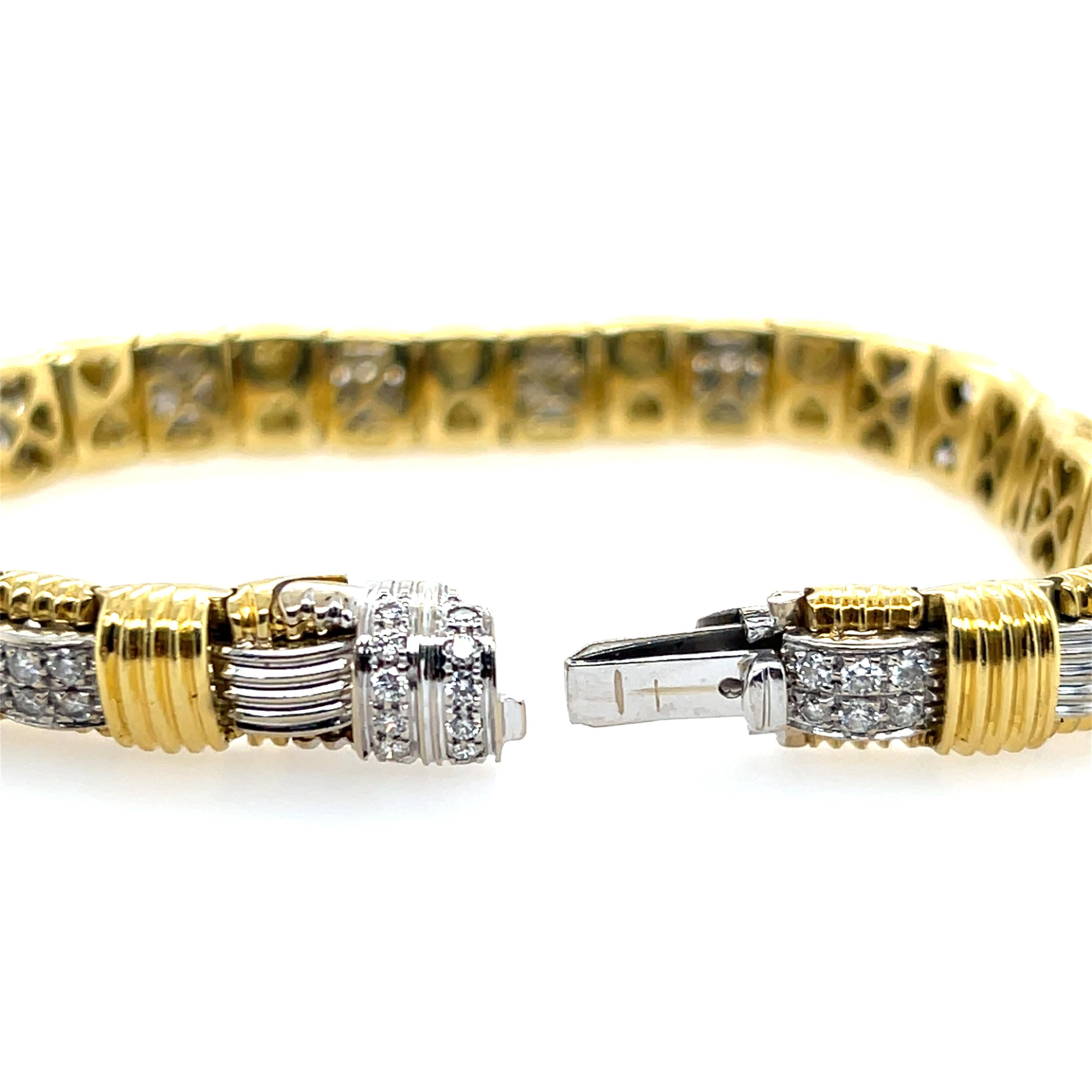 Roberto Coin Appassionata 1.43tcw Diamond and 18k Two Tone Gold Link Bracelet 7