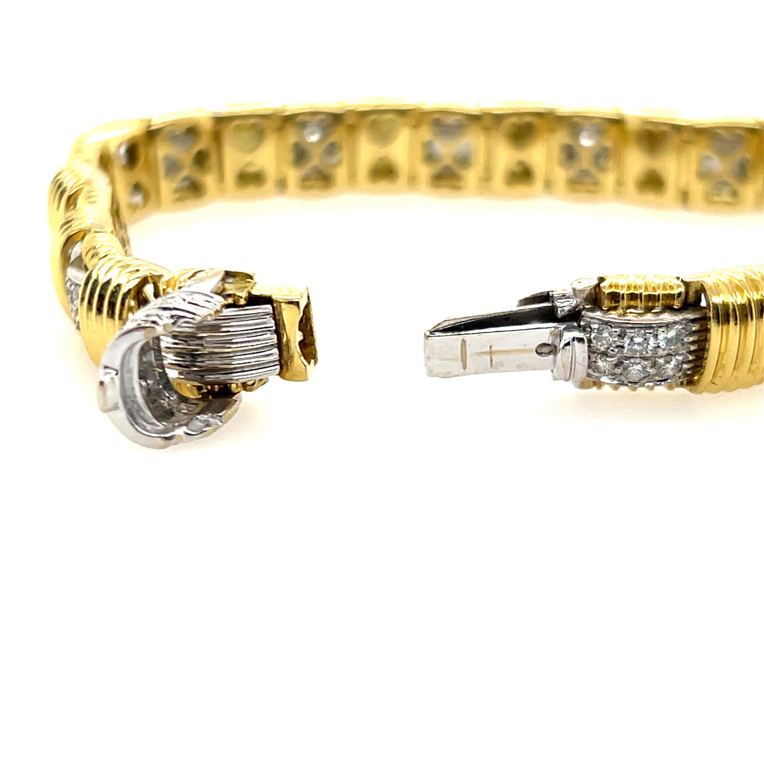 Roberto Coin Appassionata 1.43tcw Diamond and 18k Two Tone Gold Link Bracelet 8