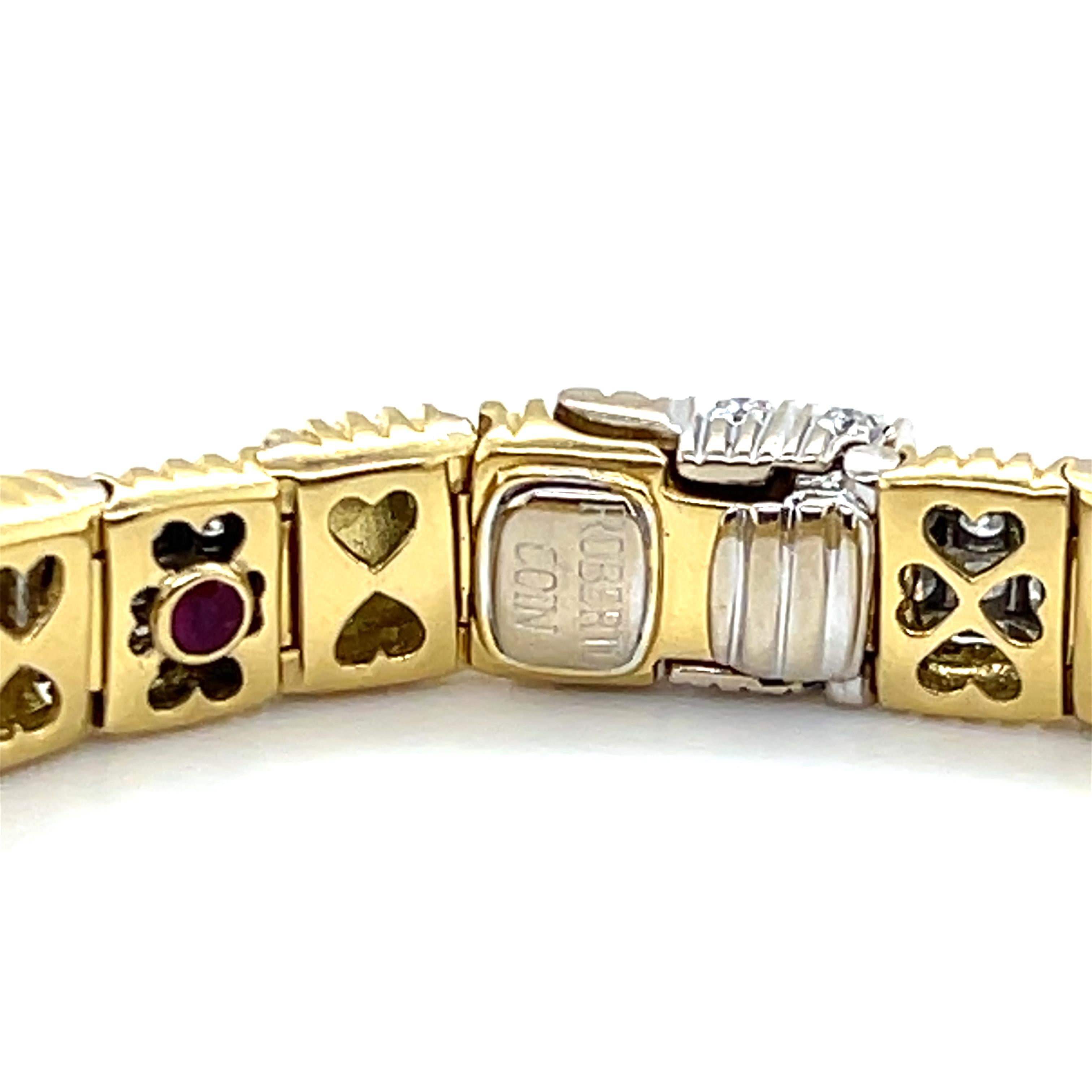 Roberto Coin Appassionata 1.43tcw Diamond and 18k Two Tone Gold Link Bracelet 9