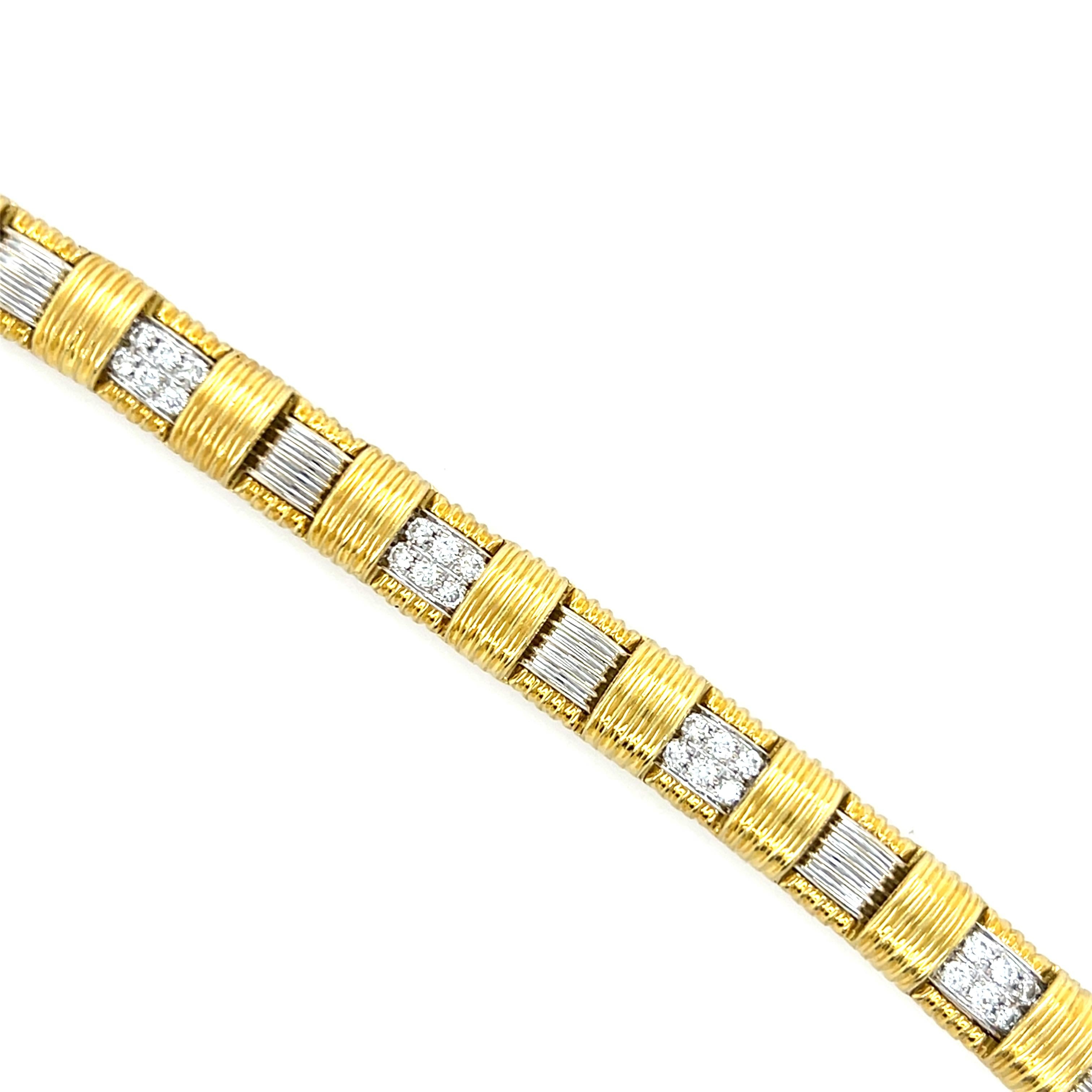 Roberto Coin Appassionata 1.43tcw Diamond and 18k Two Tone Gold Link Bracelet 3