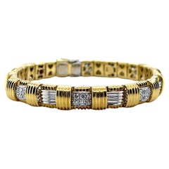 Roberto Coin Appassionata 1.43tcw Diamond and 18k Two Tone Gold Link Bracelet