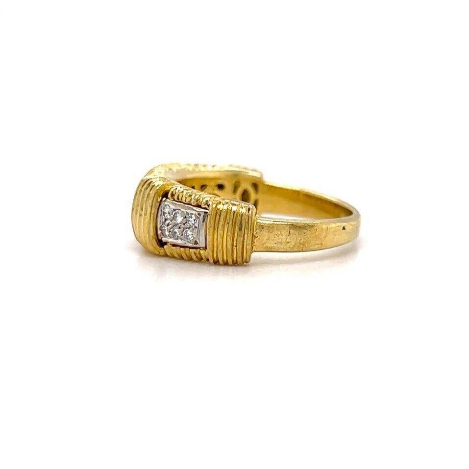 Roberto Coin Appassionata 18k Yellow Gold and Diamond Ring Italy Size 4.75

Condition:  Excellent Condition, Professionally Cleaned and Polished
Metal:  18k Gold (Marked, and Professionally Tested)
Weight:  5.1g
Diamonds:  Round Brilliant Diamonds