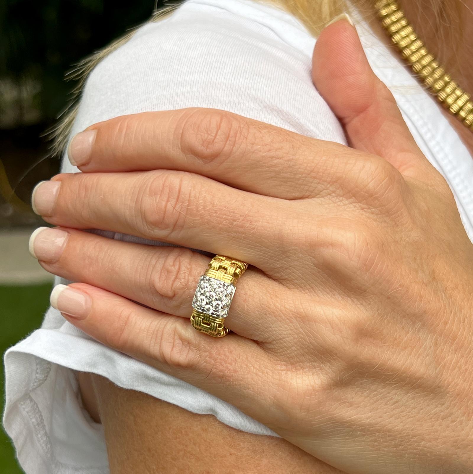 Roberto Coin Appassionata 18 Karat Gelbgold Diamant-Ring Größe 7,5 (Moderne)