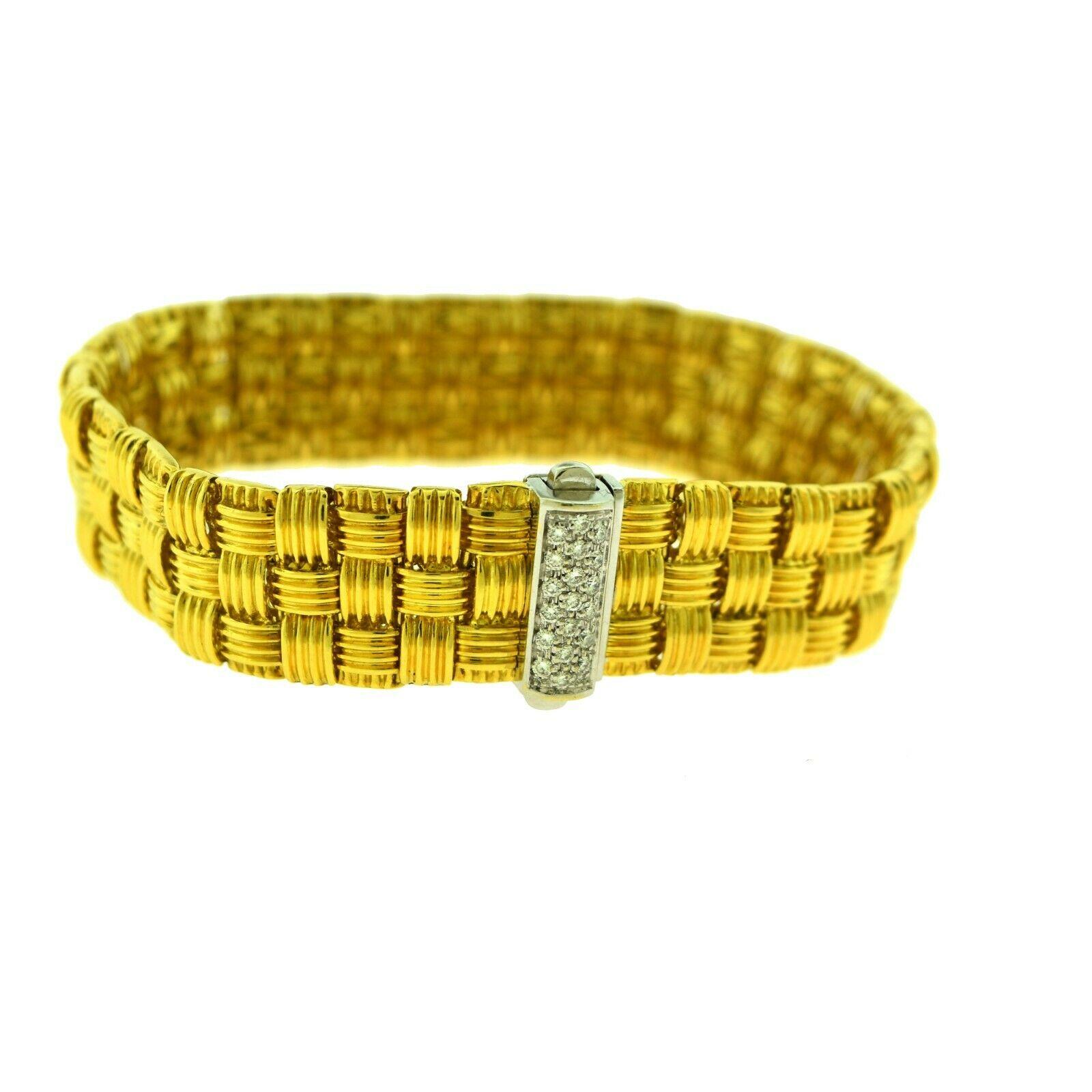 Roberto Coin Appassionata 18k Gold Classic Diamond 3-Row Woven Three Pc, Set 3