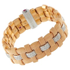 Roberto Coin Appassionata 18K Rose Gold 2.0ct Diamond Woven Bracelet RC20-061926