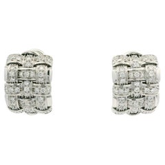Roberto Coin Appassionata, boucles d'oreilles manchette tissées en or blanc 18 carats avec diamants 1,50 carat