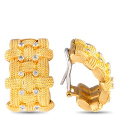 Roberto Coin Appassionata 18K Yellow Gold 0.20ct Diamond Clip-On Earrings