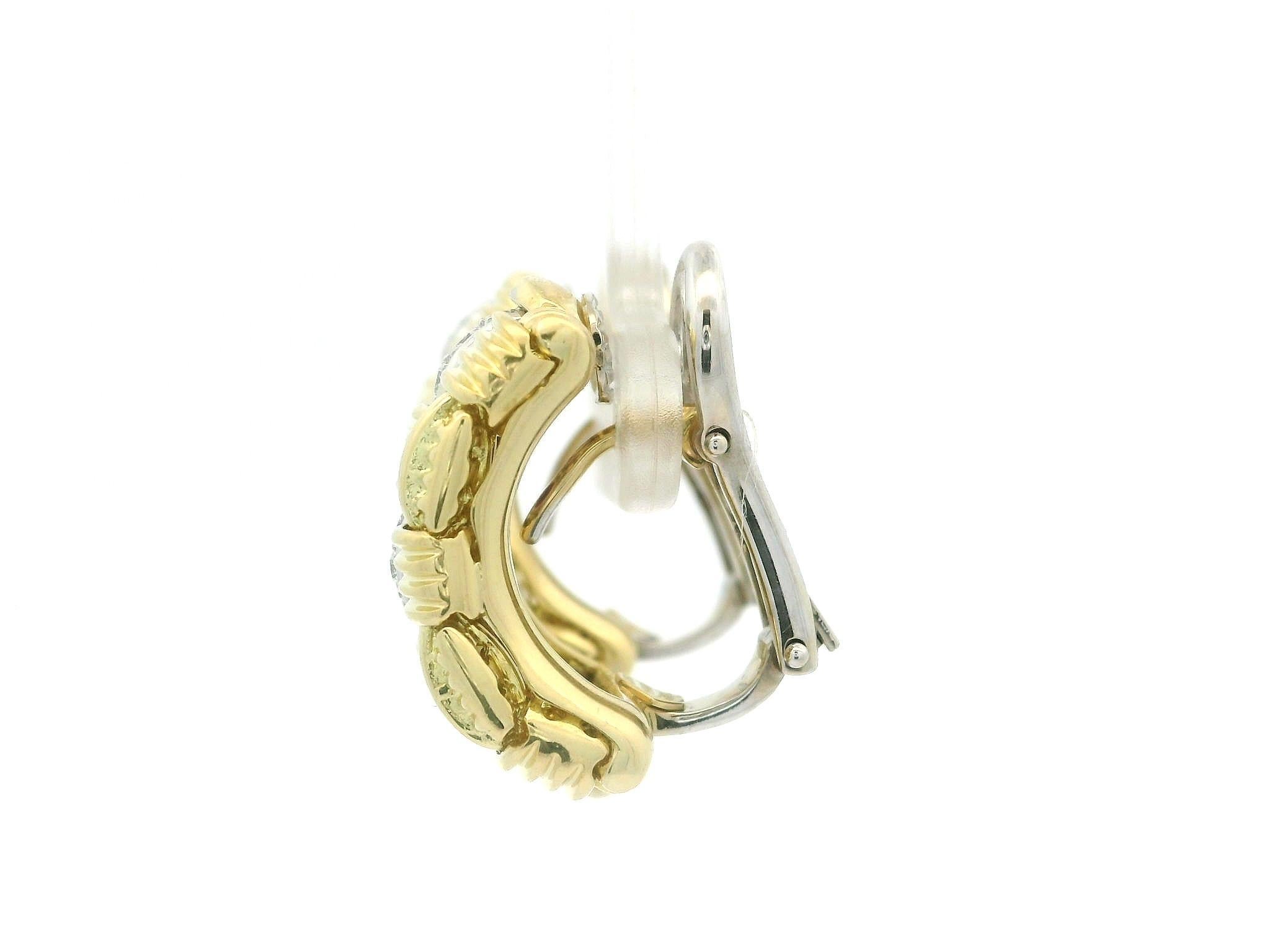 Pendientes Roberto Coin Appassionata Oro Amarillo 18k Tejido de Diamantes en venta 6