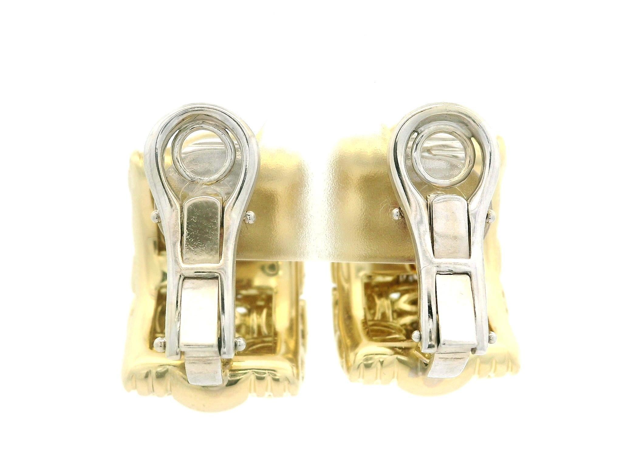 Pendientes Roberto Coin Appassionata Oro Amarillo 18k Tejido de Diamantes en venta 7