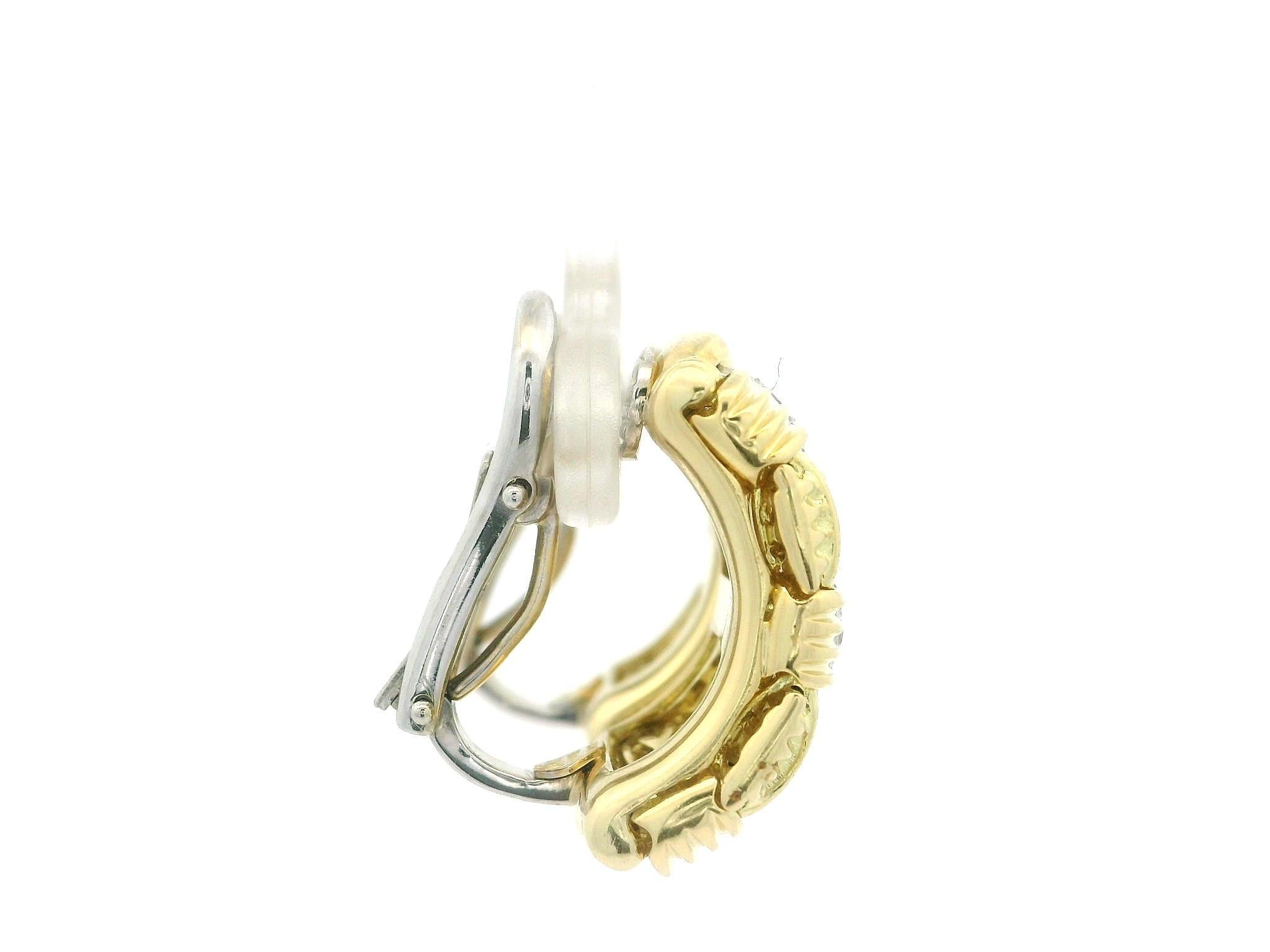 Pendientes Roberto Coin Appassionata Oro Amarillo 18k Tejido de Diamantes en venta 8