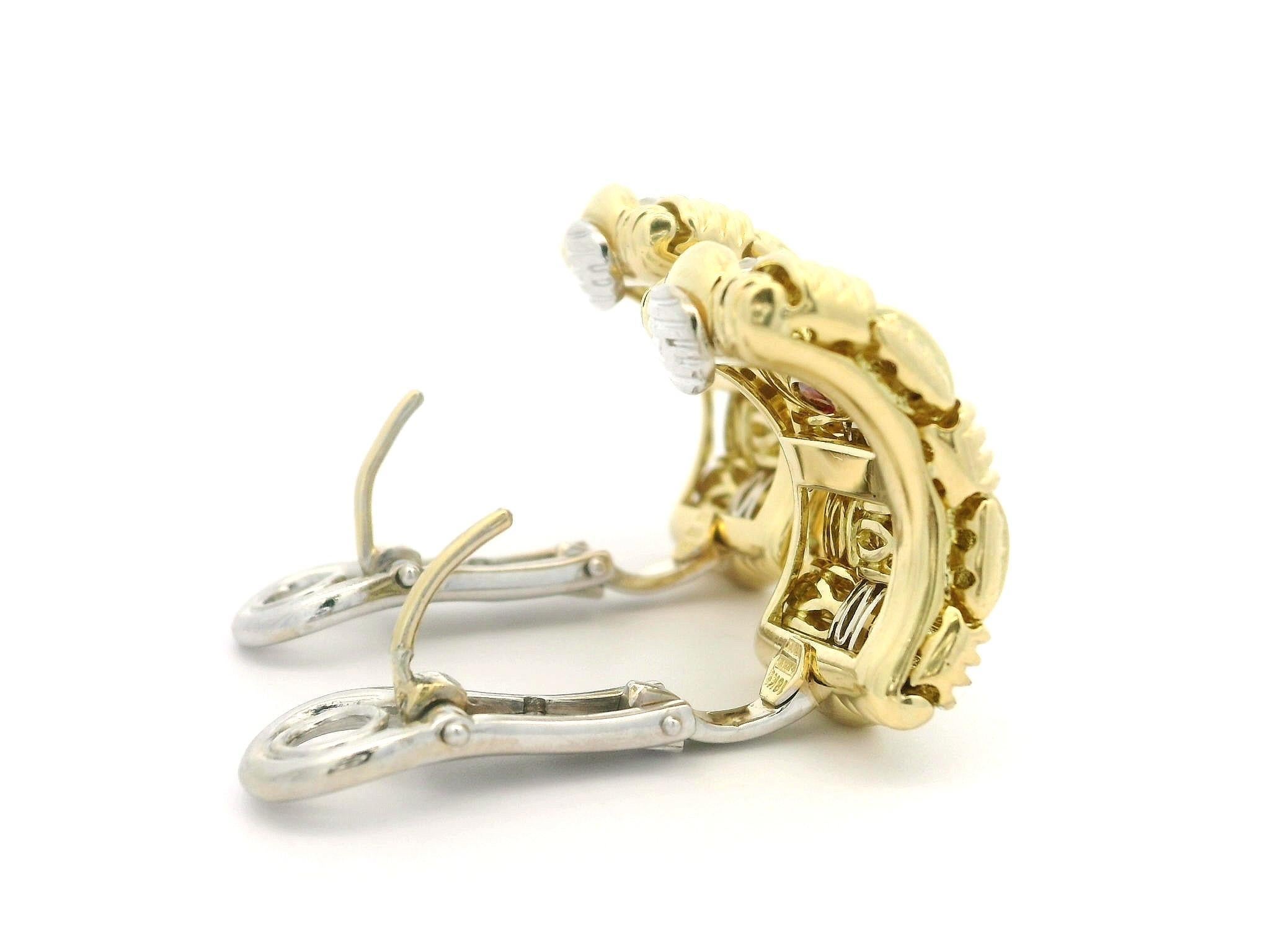 Pendientes Roberto Coin Appassionata Oro Amarillo 18k Tejido de Diamantes en venta 9