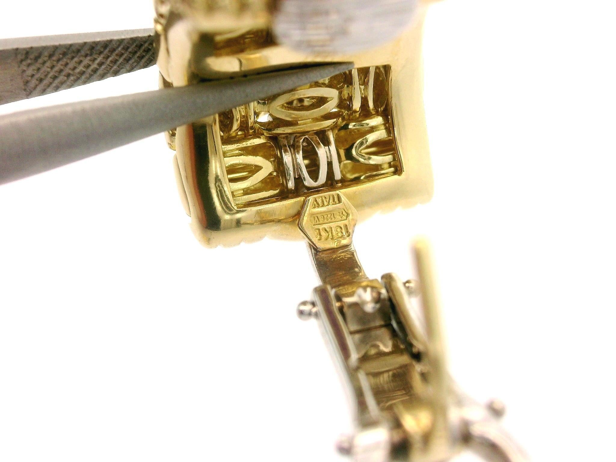 De las mujeres Pendientes Roberto Coin Appassionata Oro Amarillo 18k Tejido de Diamantes en venta