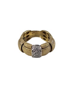 Roberto Coin Appassionata 18K Yellow White Gold Diamond Band Ring Size 6 #24744