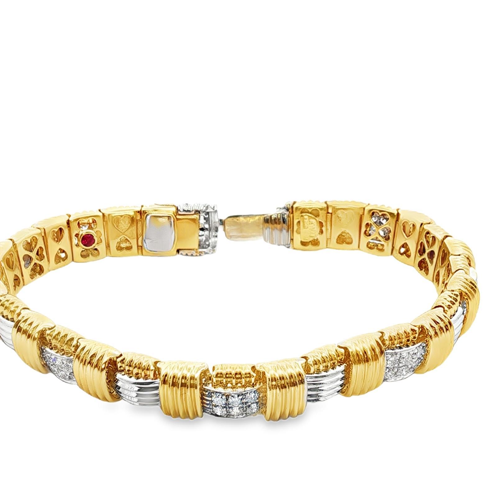 Roberto Coin Pulsera Appassionata Diamante Oro 18 Kilates Dos Tonos Link en venta 4