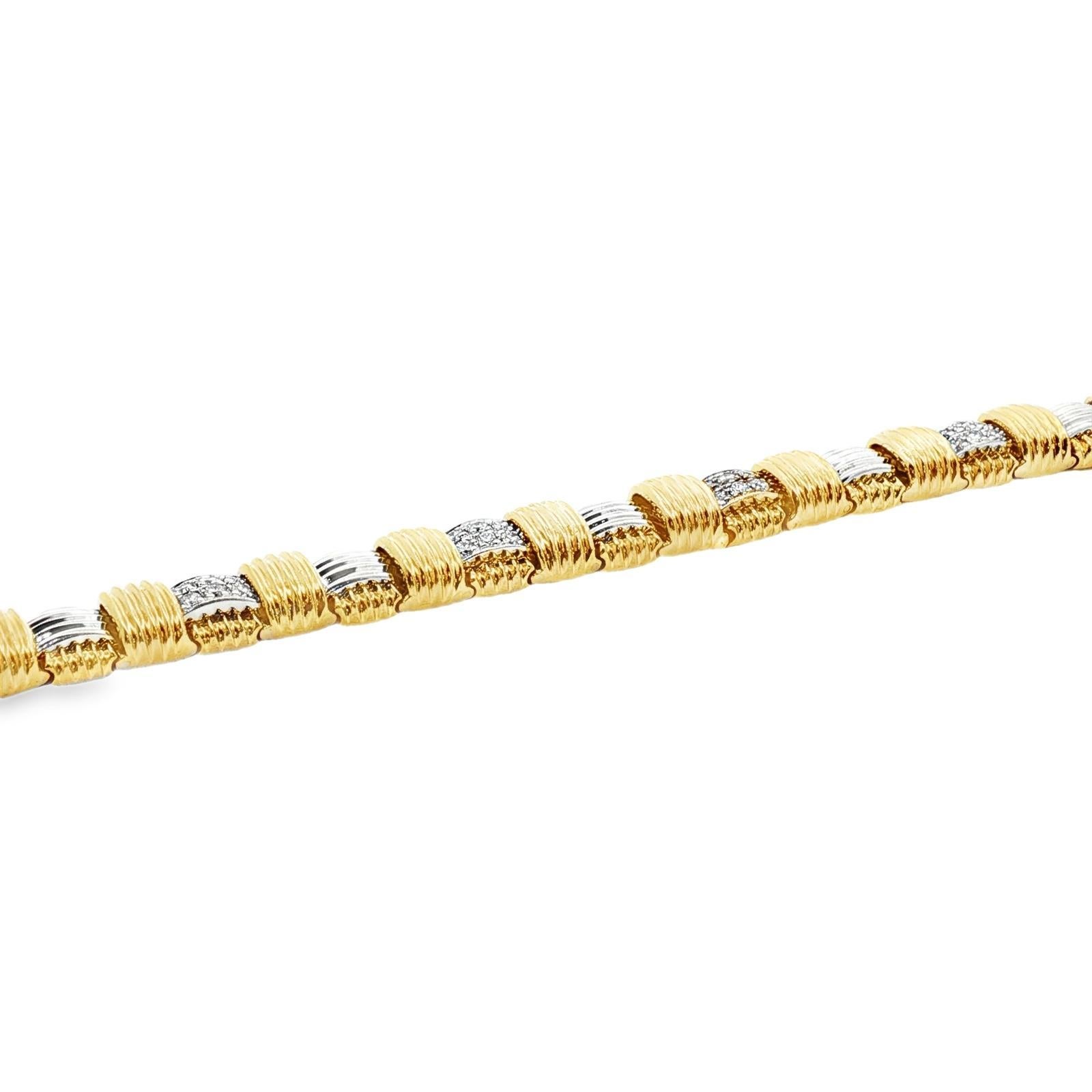 Roberto Coin Pulsera Appassionata Diamante Oro 18 Kilates Dos Tonos Link en Excelente estado para la venta en Boca Raton, FL