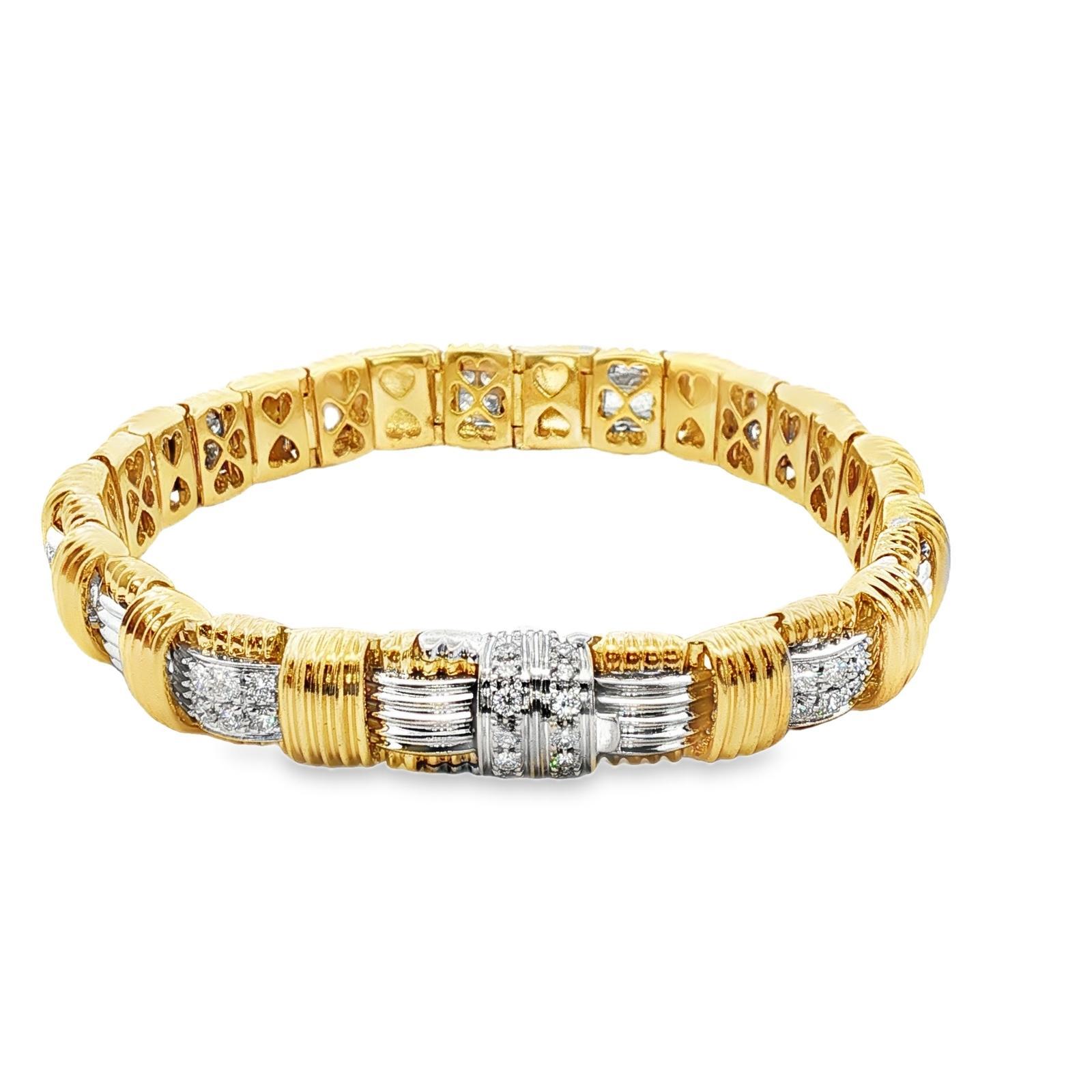 De las mujeres Roberto Coin Pulsera Appassionata Diamante Oro 18 Kilates Dos Tonos Link en venta