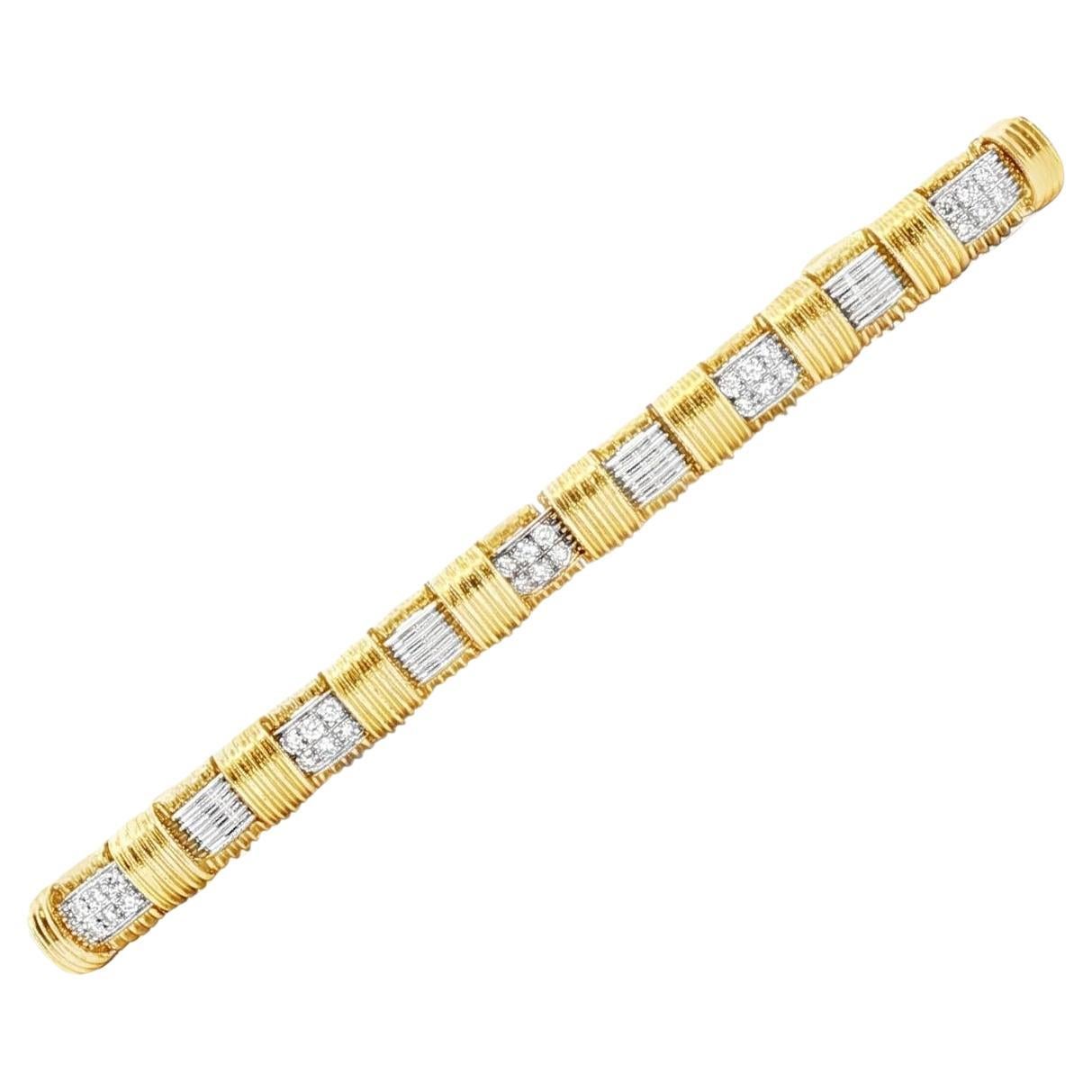 Roberto Coin Pulsera Appassionata Diamante Oro 18 Kilates Dos Tonos Link