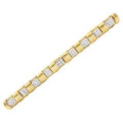 Roberto Coin Appassionata Diamond 18 Karat Two Tone Gold Link Bracelet