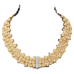 Roberto Coin Appassionata Diamond 18k Yellow Gold Choker Necklace