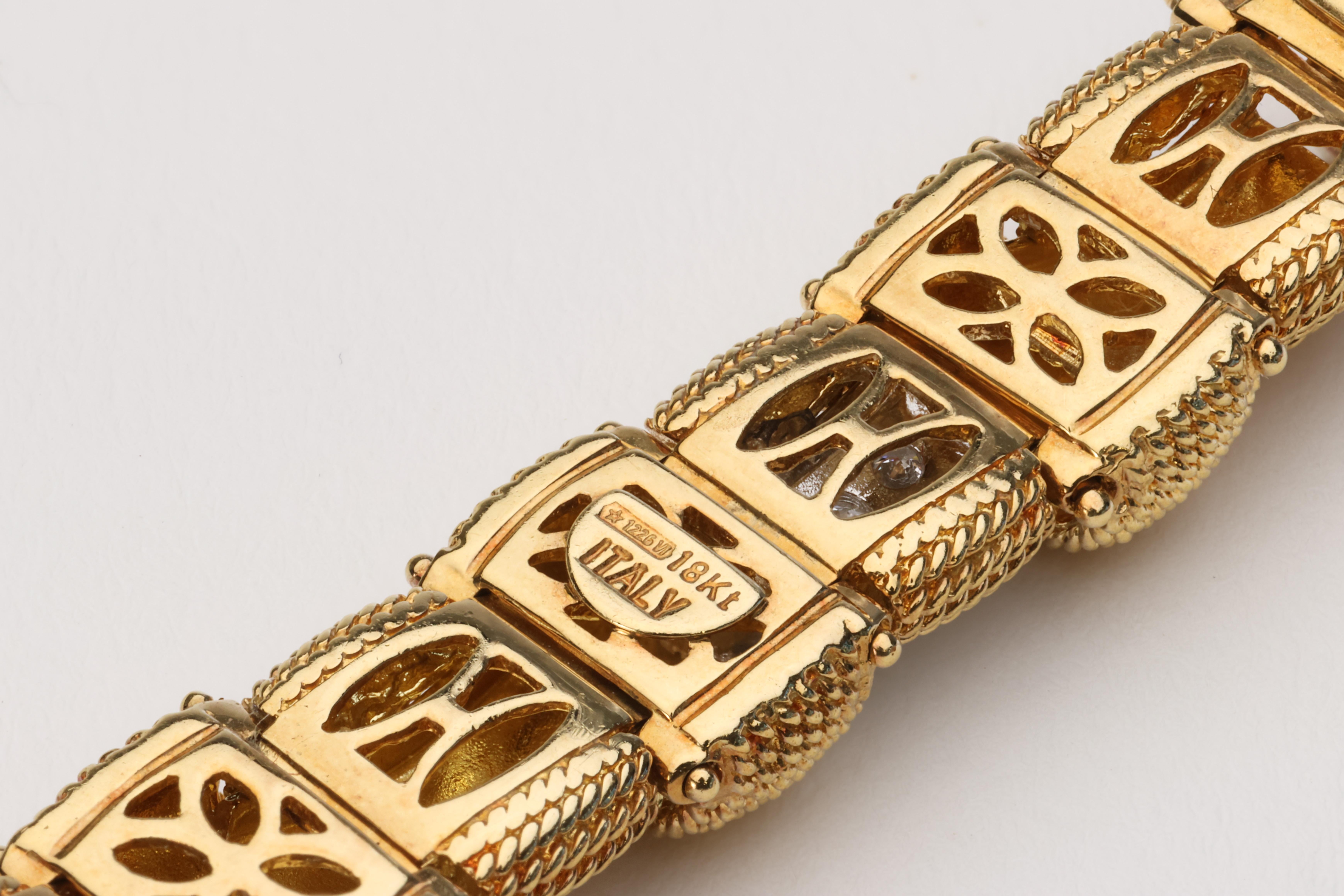 Roberto Coin Appassionata Diamond and Ruby 18 Karat Yellow Gold Bracelet  For Sale 1