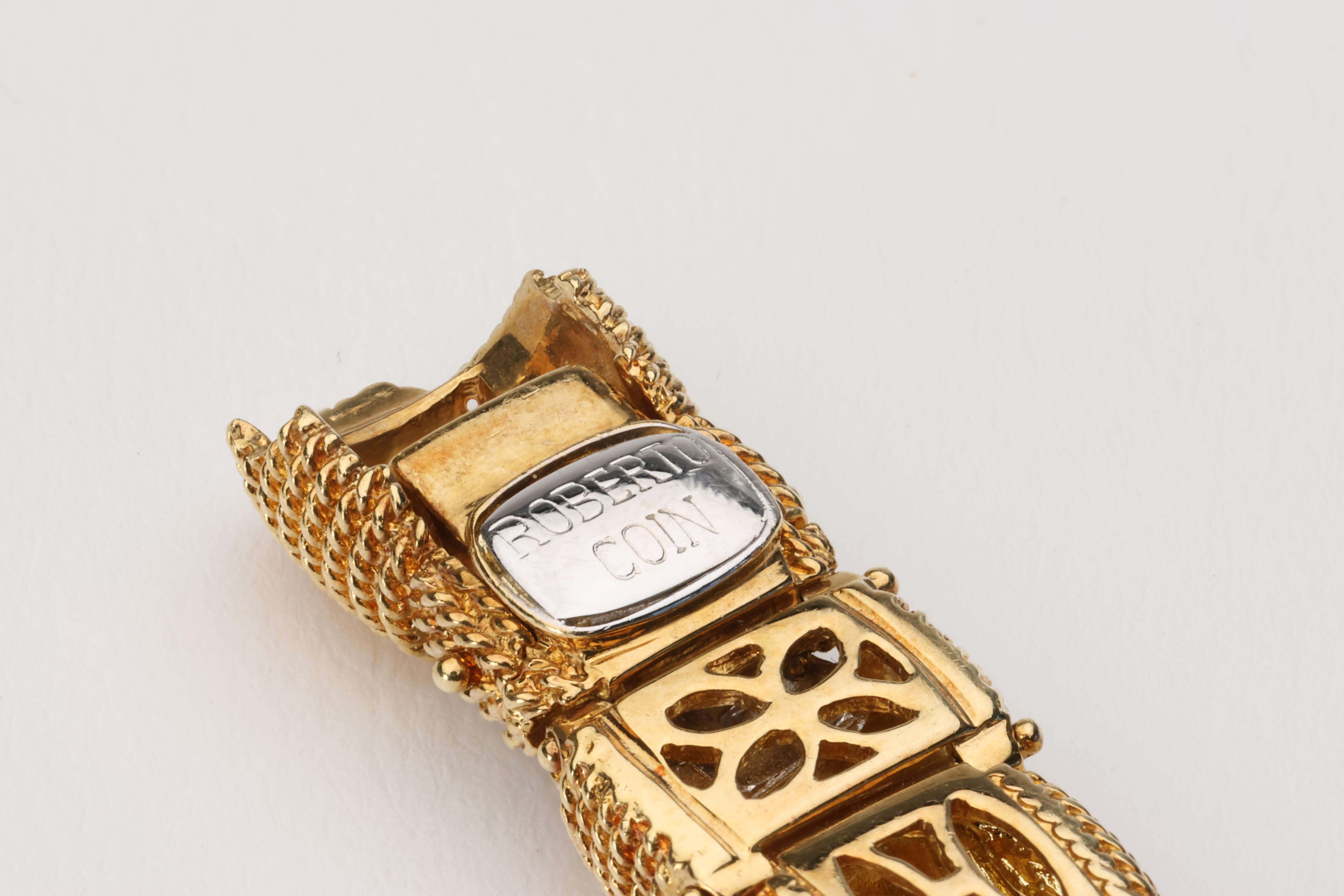 Roberto Coin Appassionata Diamond and Ruby 18 Karat Yellow Gold Bracelet  For Sale 2