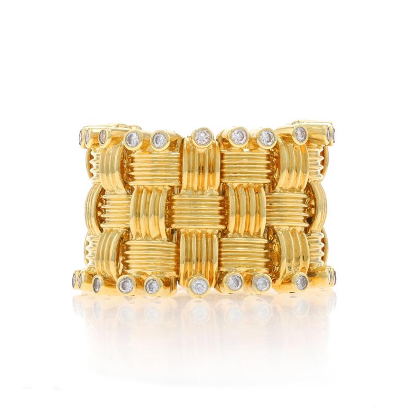Women's Roberto Coin Appassionata Diamond Band - Yellow Gold 18k Rd .34ctw Ring For Sale