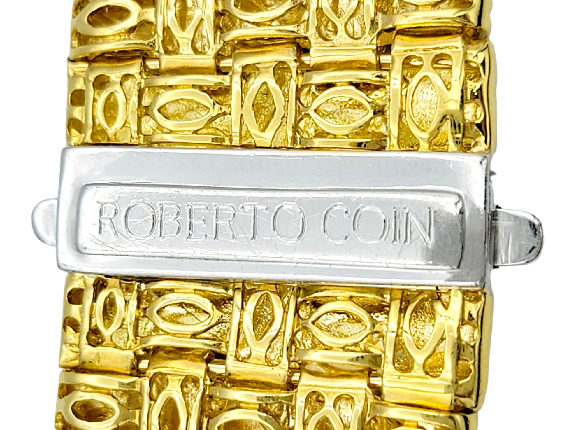 Roberto Coin Appassionata Diamond Basket Weave Collar Necklace in 18 Karat Gold 1