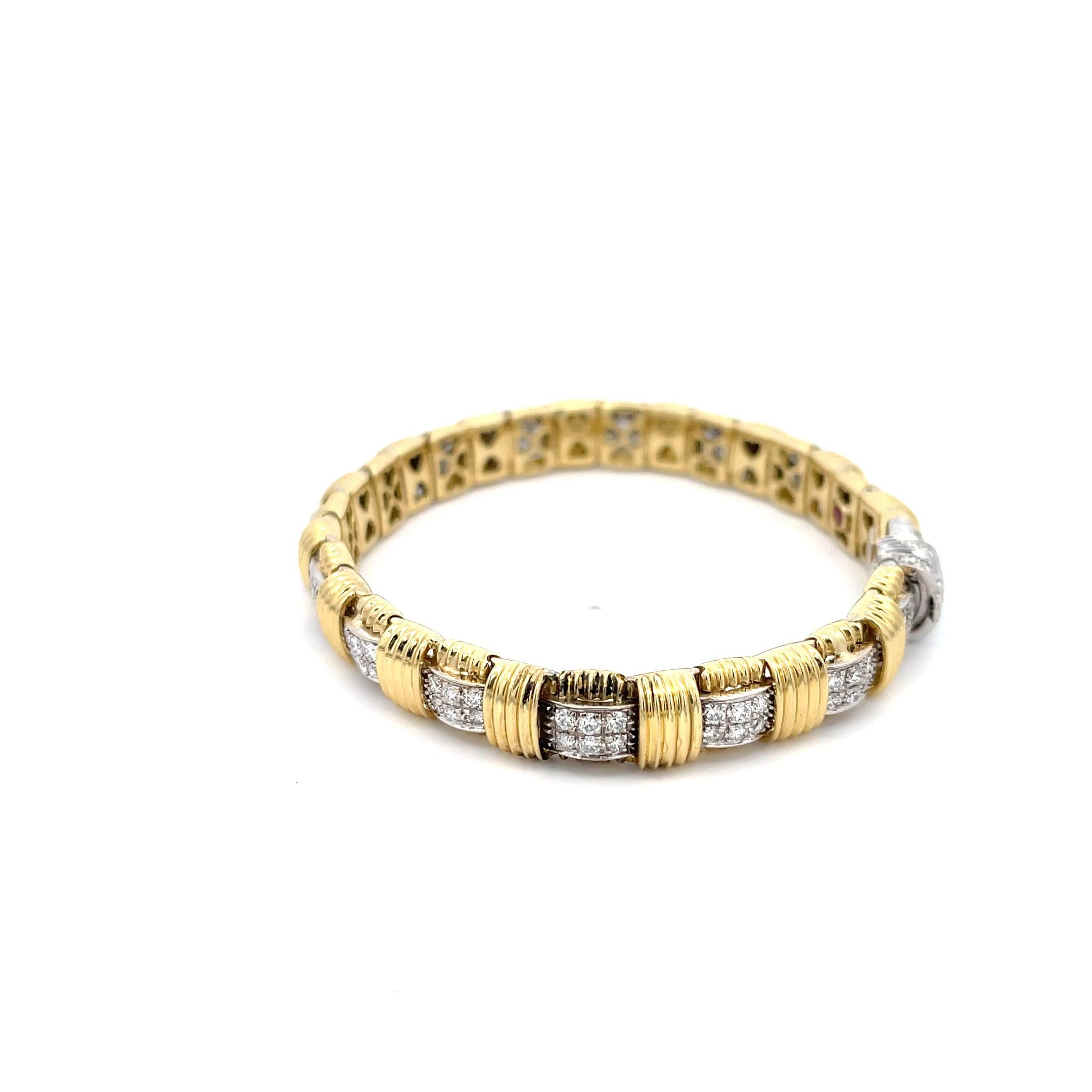 Women's Roberto Coin Appassionata Diamond Bracelet 18K Yellow & White Gold