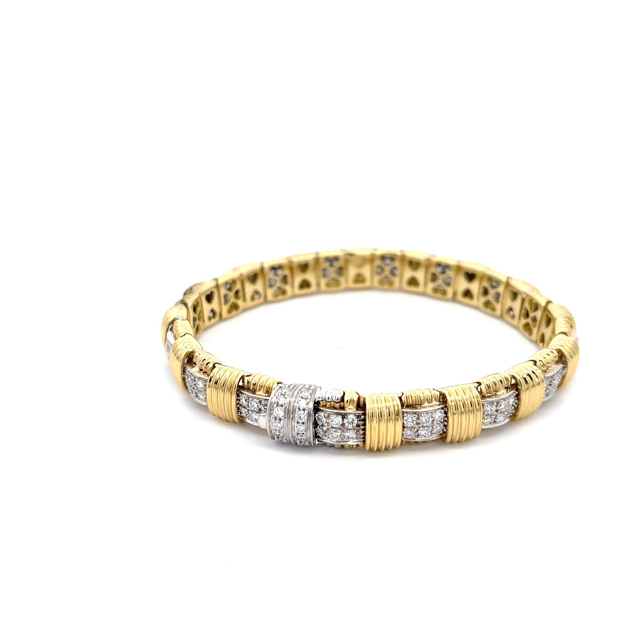 Roberto Coin Appassionata Diamond Bracelet 18K Yellow & White Gold 1