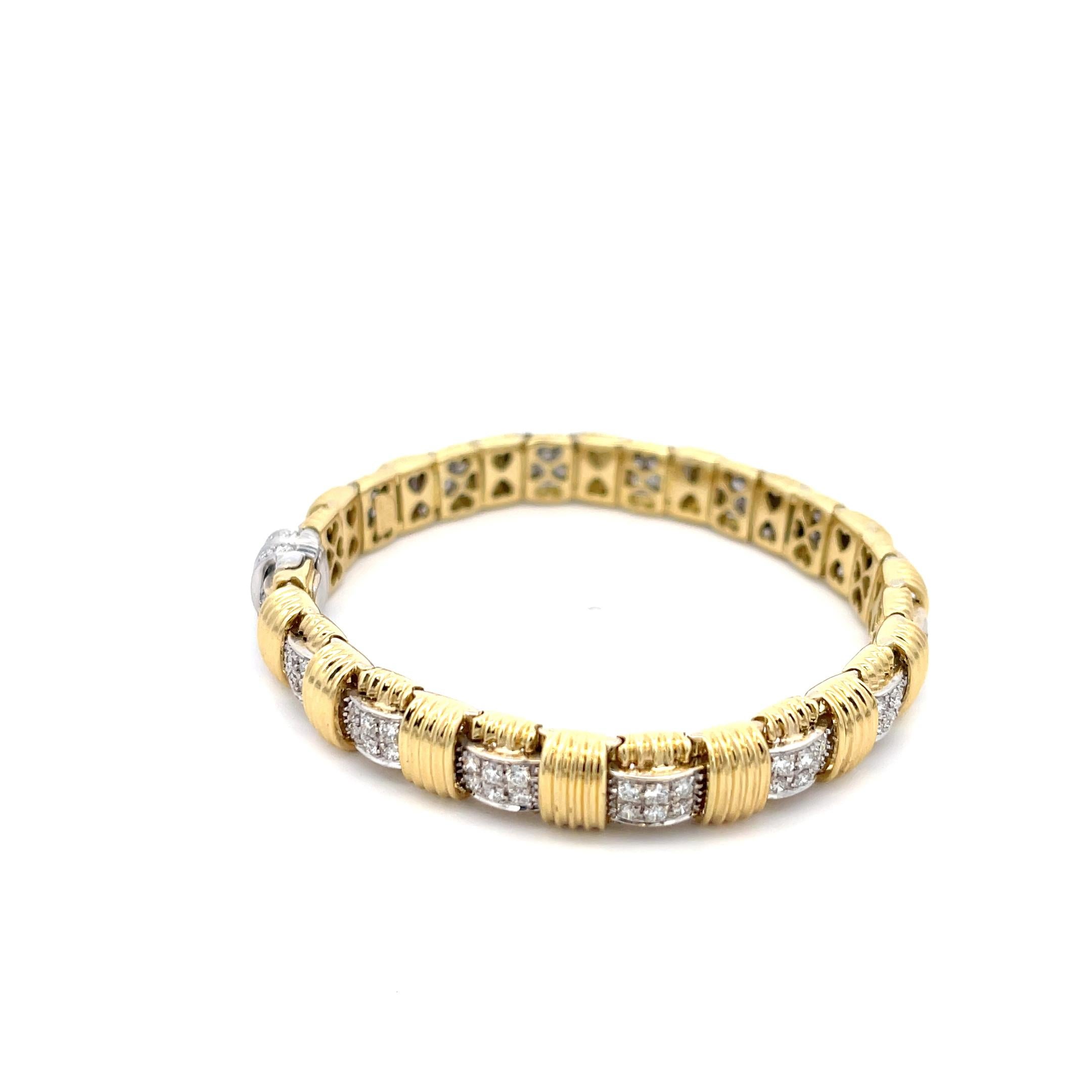 Roberto Coin Appassionata Diamond Bracelet 18K Yellow & White Gold 2