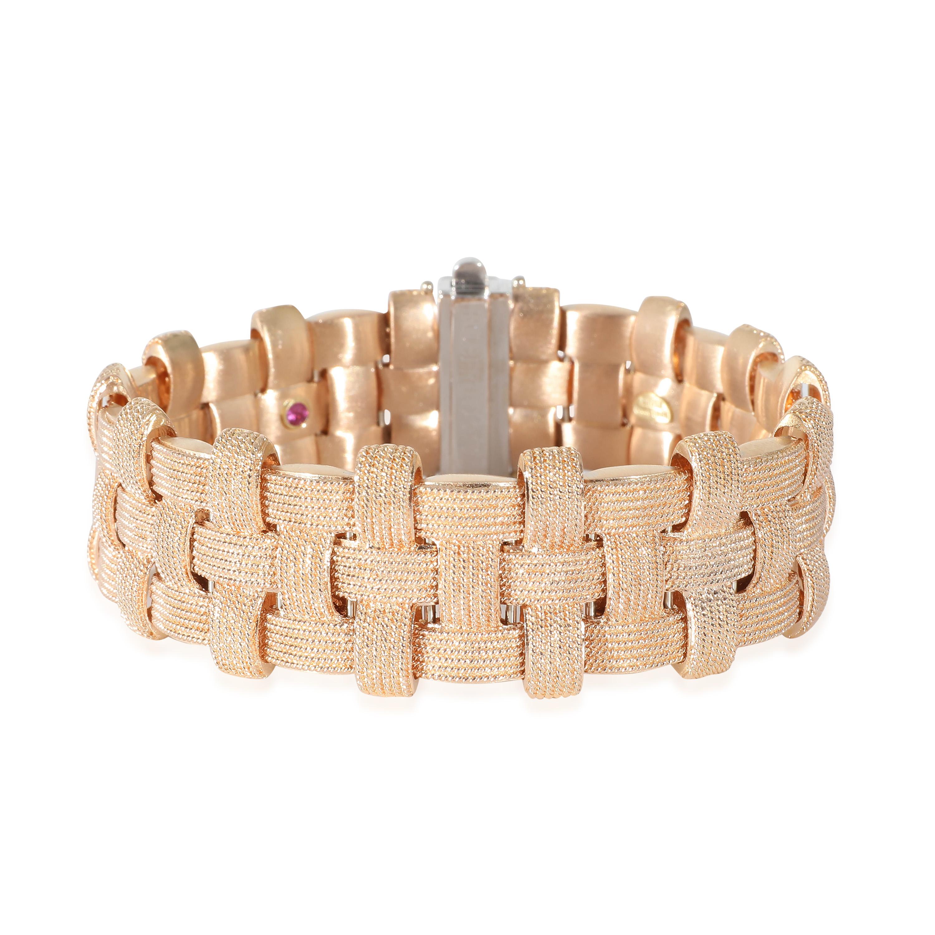 Roberto Coin Appassionata Diamond Bracelet in 18k Rose Gold 0.28 CTW In Excellent Condition In New York, NY