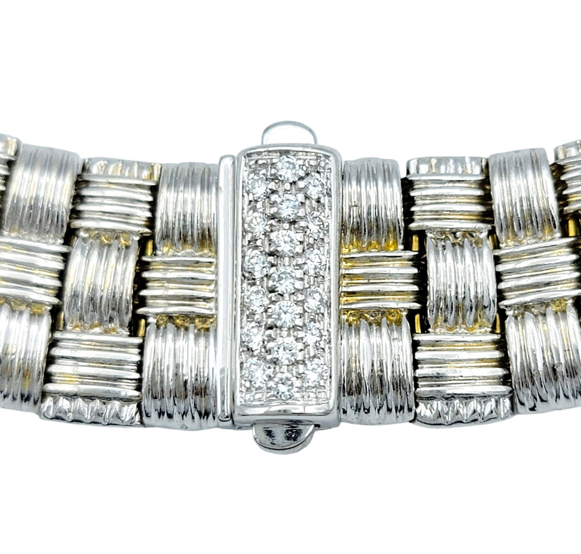 Women's Roberto Coin Appassionata Diamond Collar Necklace Set in 18 Karat White Gold  For Sale