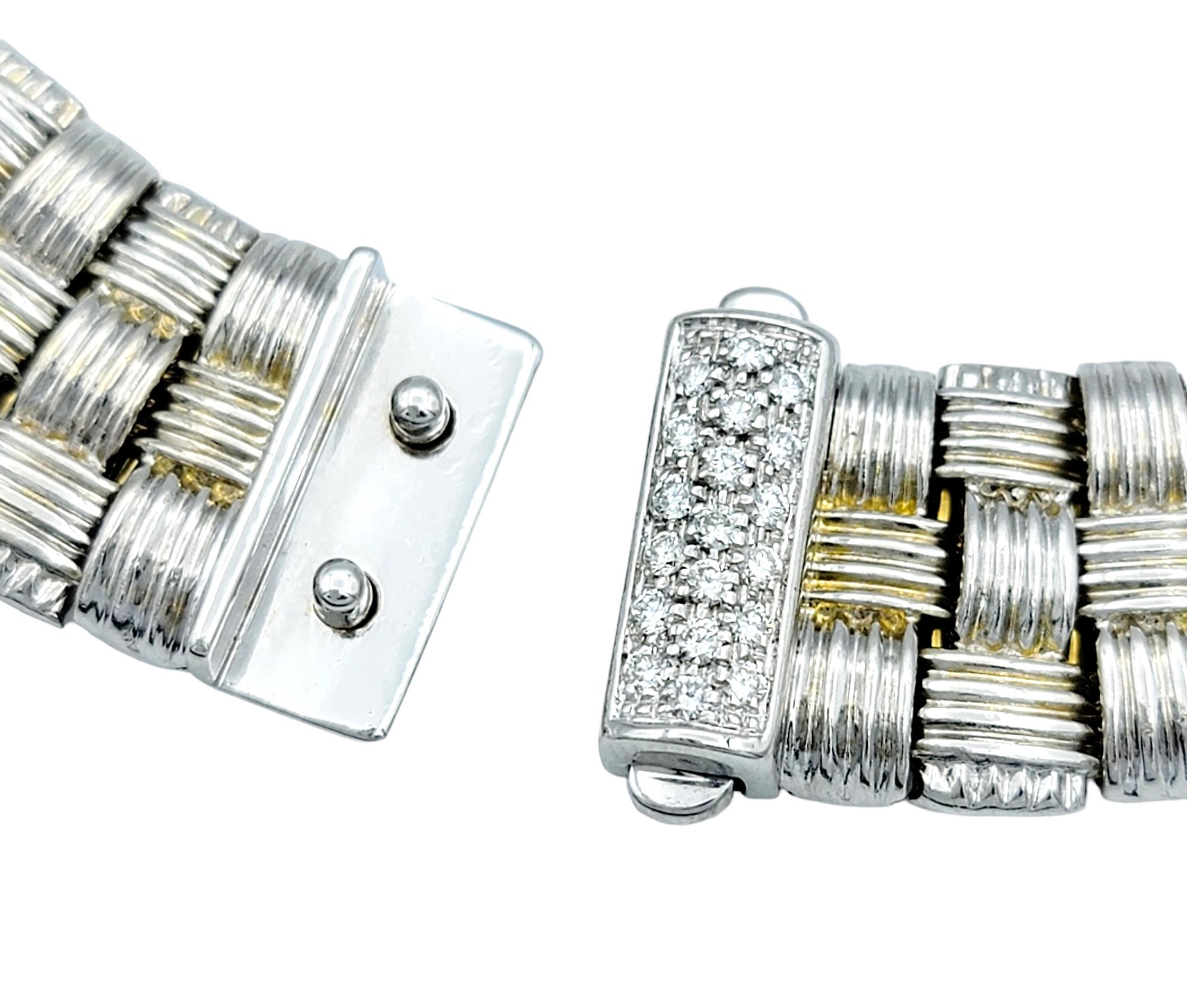 Roberto Coin Appassionata Diamond Collar Necklace Set in 18 Karat White Gold  For Sale 1
