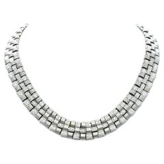 Roberto Coin Appassionata Diamond Collar Necklace Set in 18 Karat White Gold 