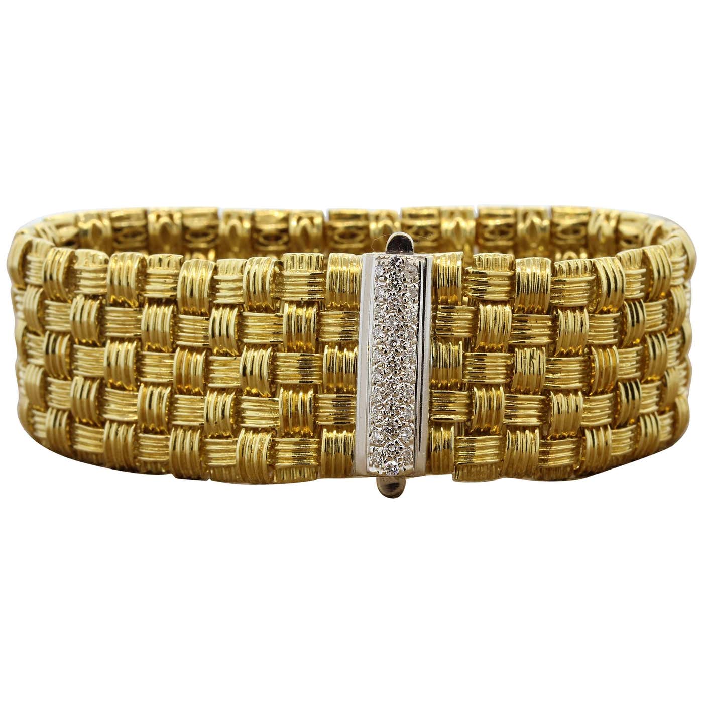 Roberto Coin Appassionata Diamond Five-Row Gold Bracelet at 1stDibs