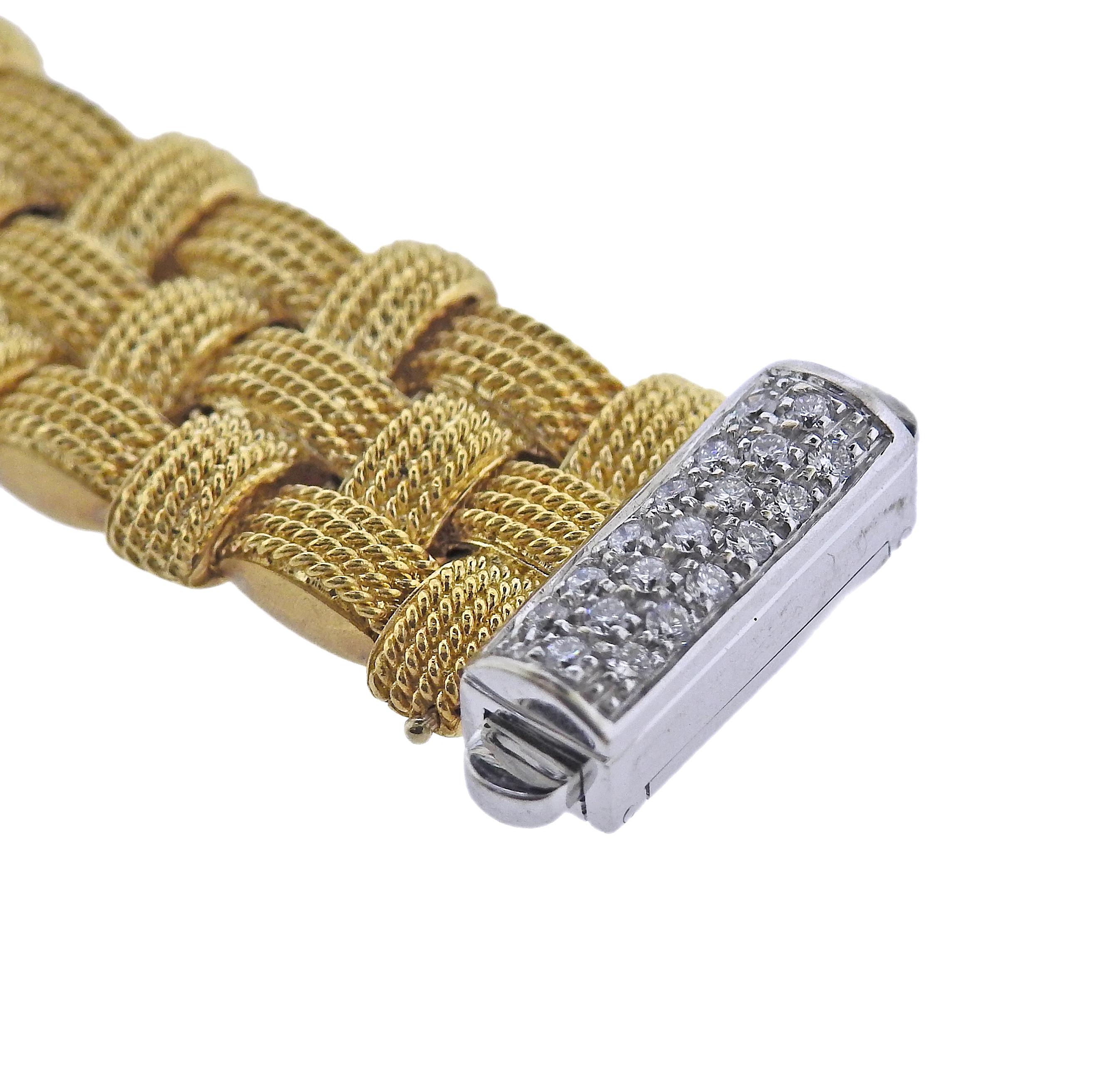 Round Cut Roberto Coin Appassionata Diamond Gold Bracelet