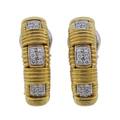 Roberto Coin Appassionata Diamond Gold Hoop Earrings