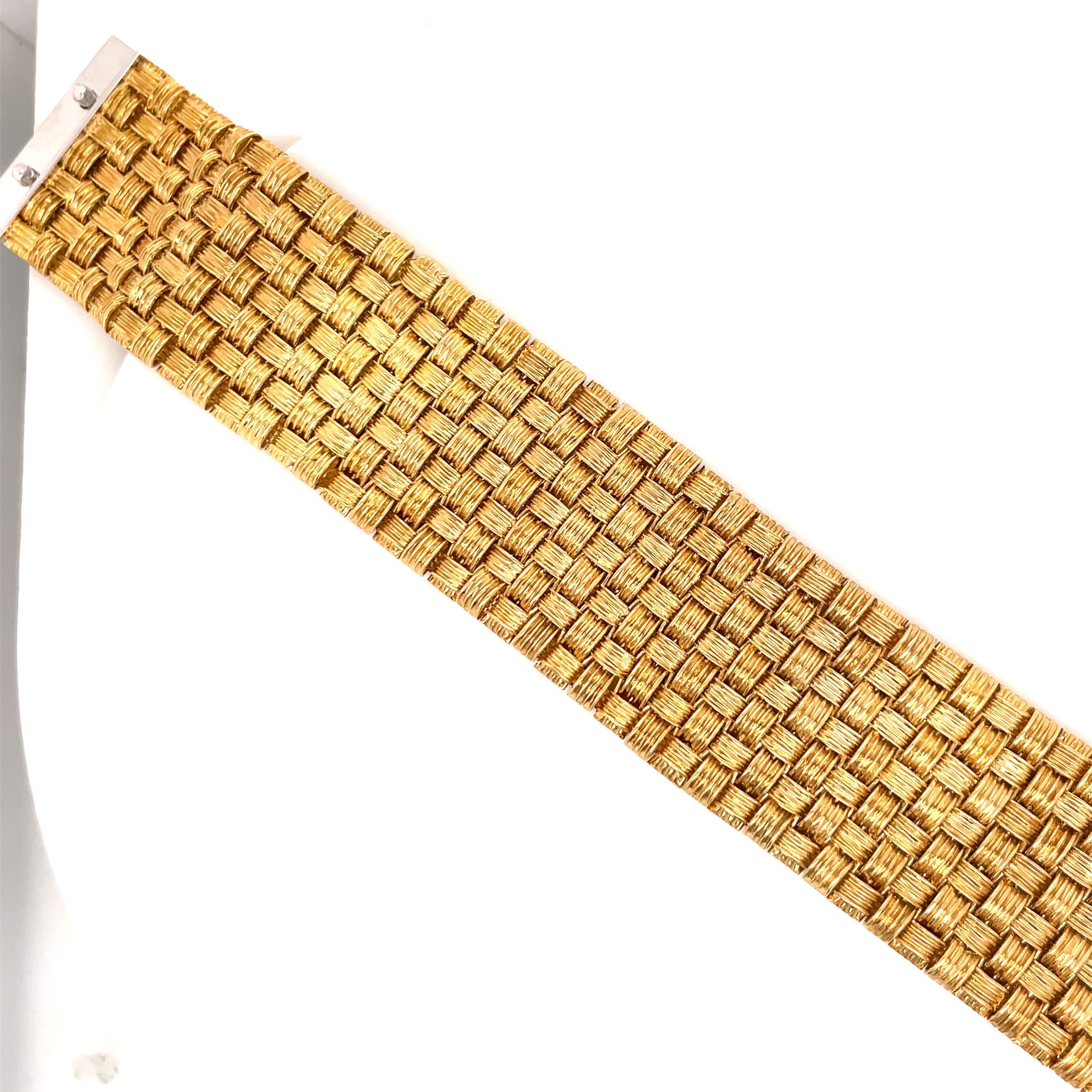 Roberto Coin Appassionata Diamond Gold Woven Bracelet 126.8 Grams 18K Gold 3